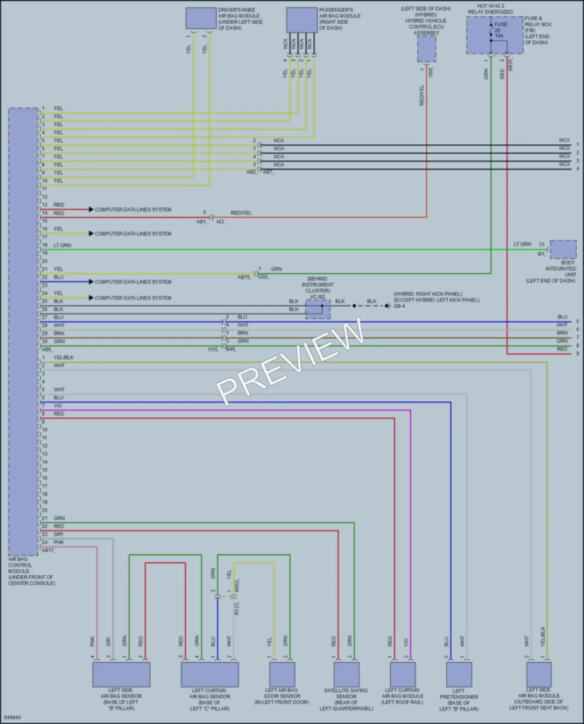 2023 Subaru Crosstrek Supplemental Restraints wiring diagram preview