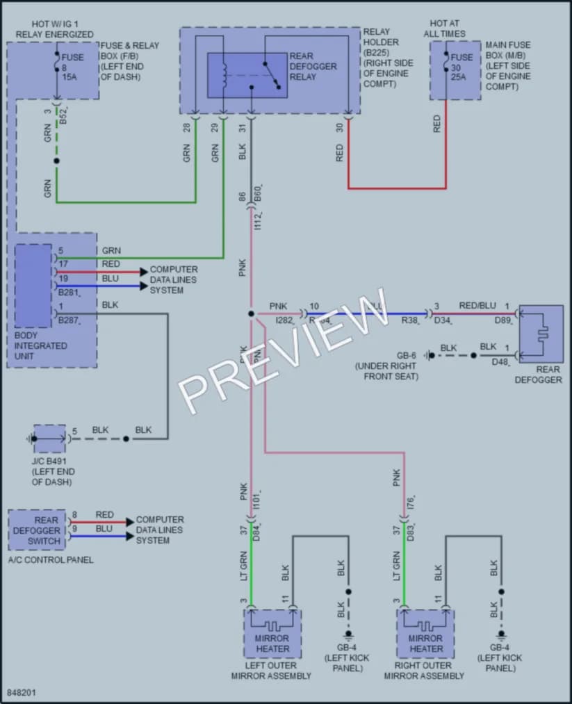 2023 Subaru CrosstrekHybrid Defoggers wiring diagram preview