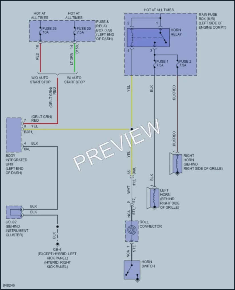 2023 Subaru CrosstrekHybrid Horn wiring diagram preview