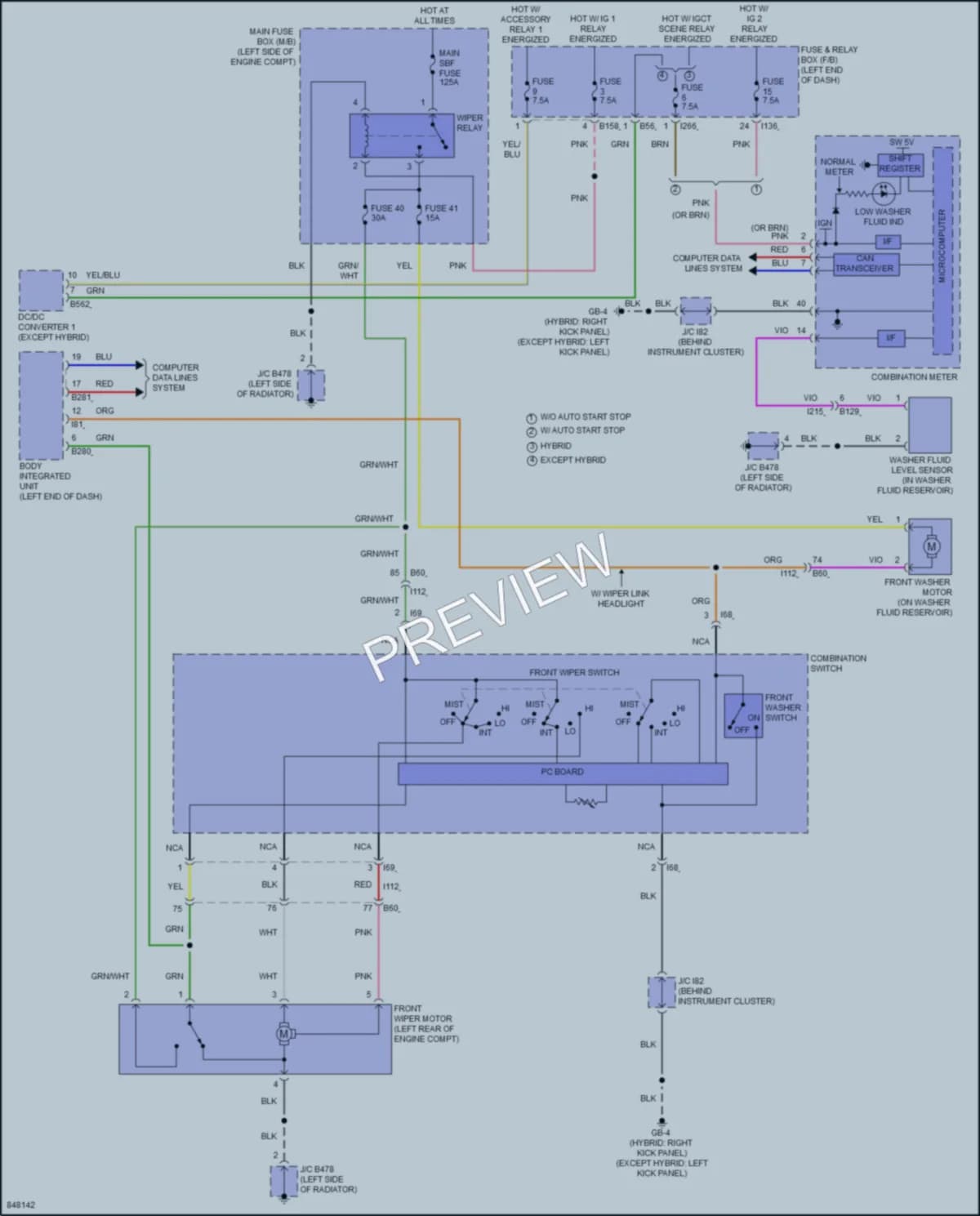 2023 Subaru CrosstrekHybrid Wiper Washer wiring diagram preview