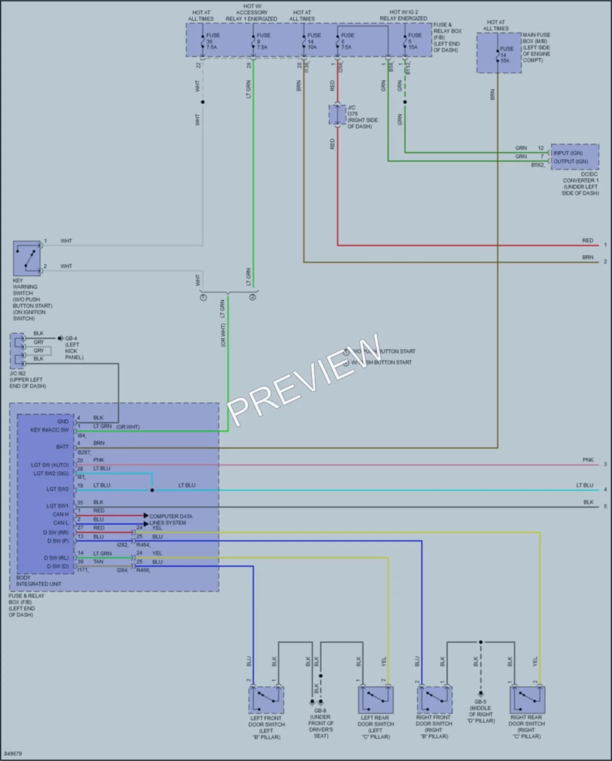 2023 Subaru Forester Warning Systems wiring diagram preview