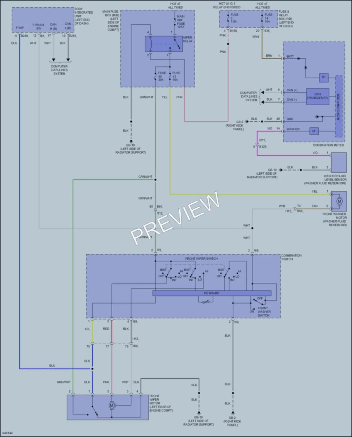 2023 Subaru Forester Wiper Washer wiring diagram preview