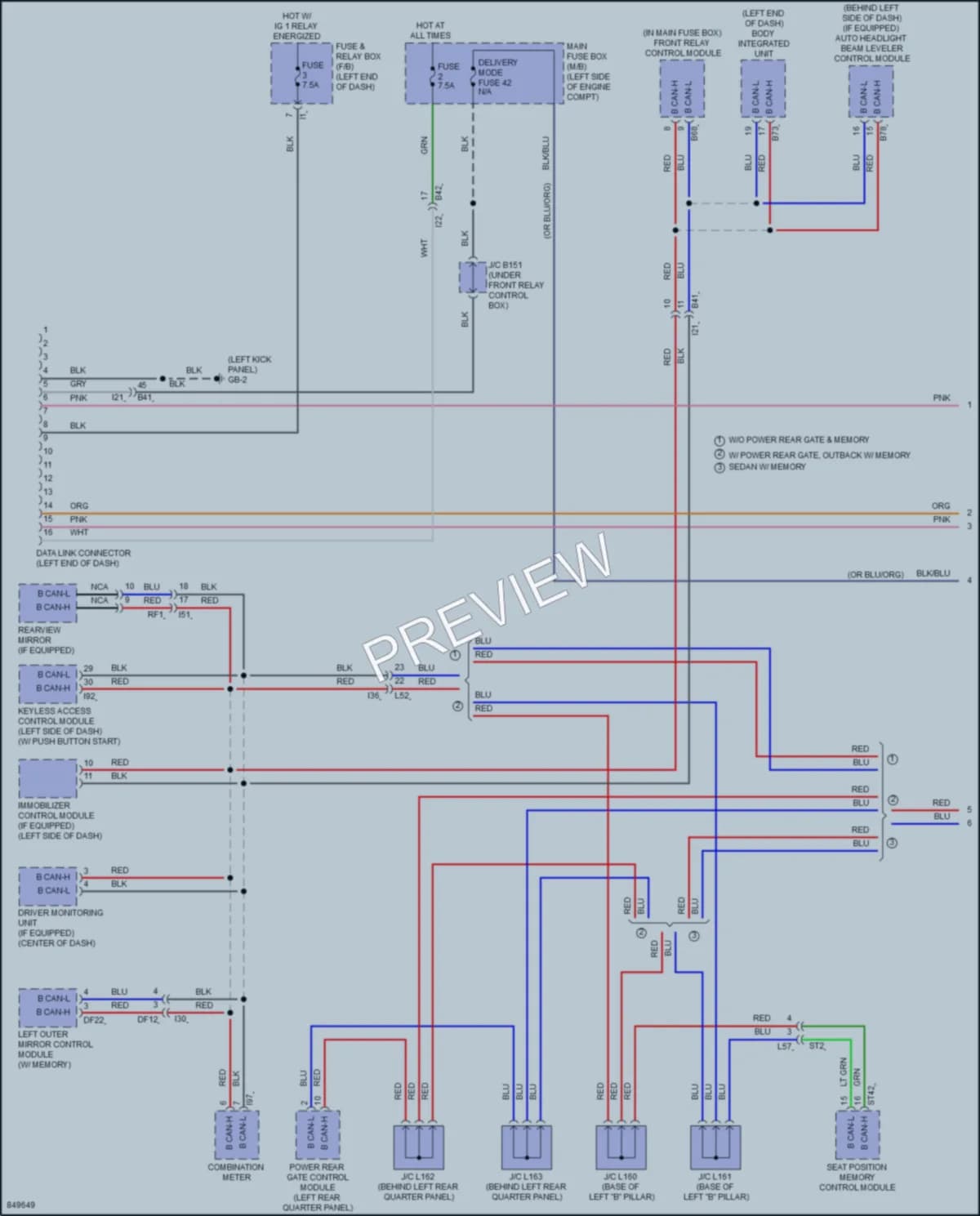 2023 Subaru Legacy Computer Data Lines wiring diagram preview