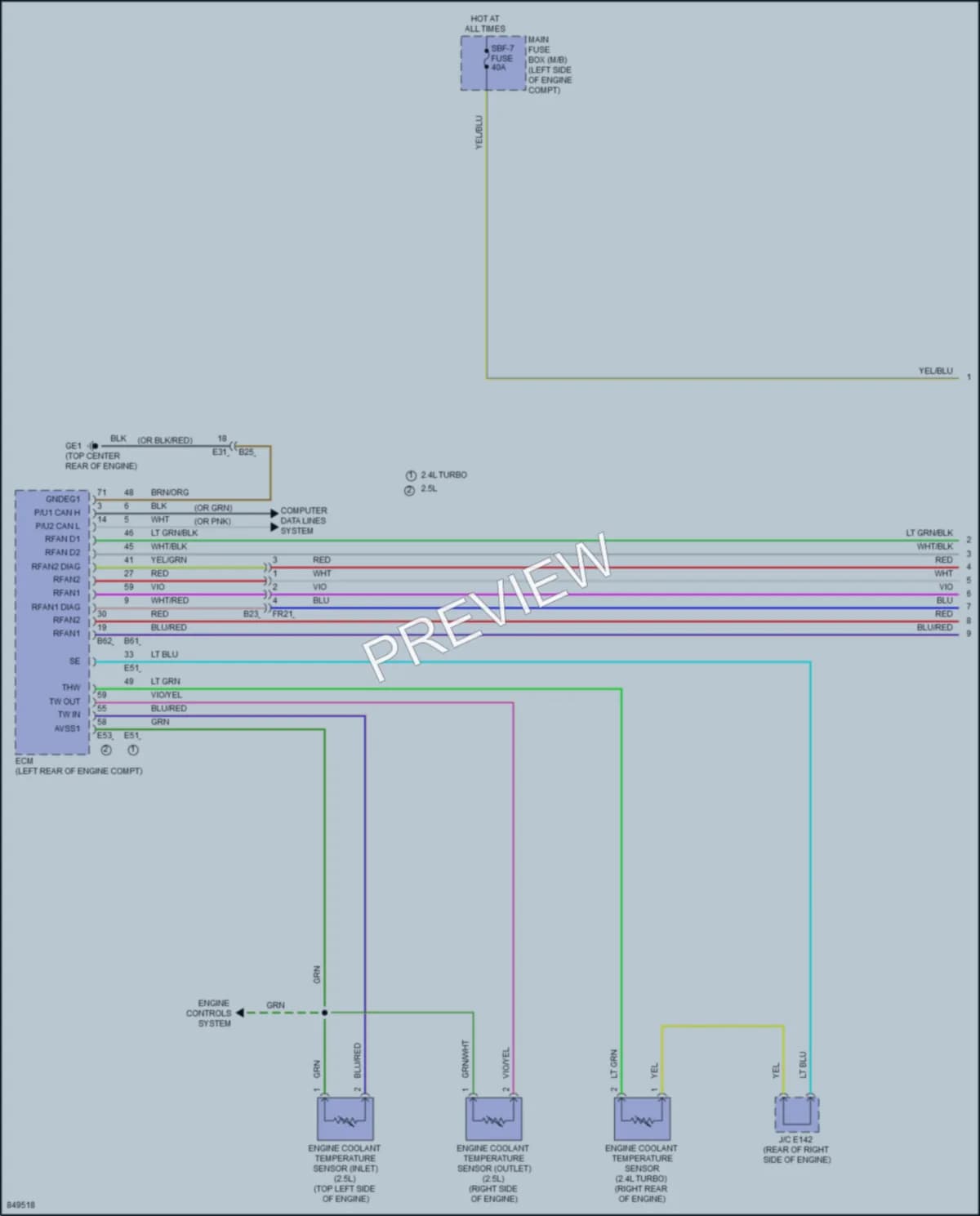 2023 Subaru Legacy Cooling Fan wiring diagram preview