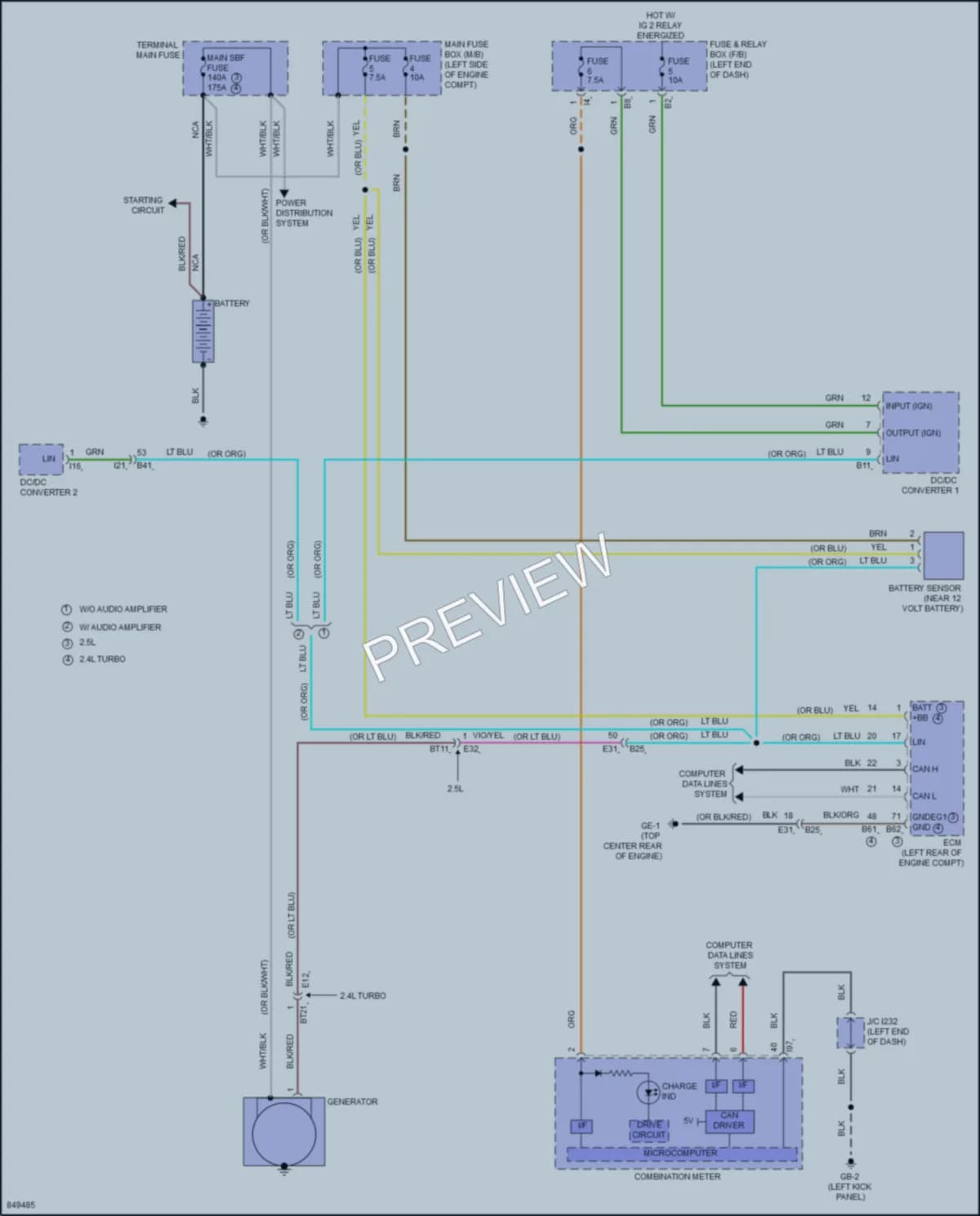 2023 Subaru Legacy Starting Charging wiring diagram preview