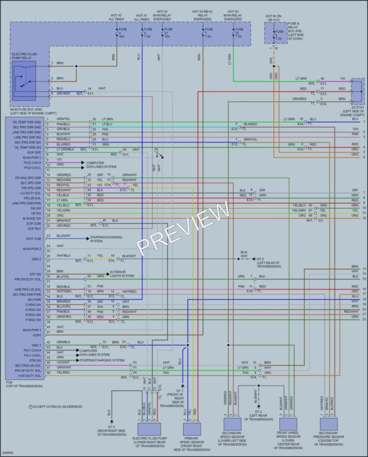 2023 Subaru Legacy Transmission wiring diagram preview