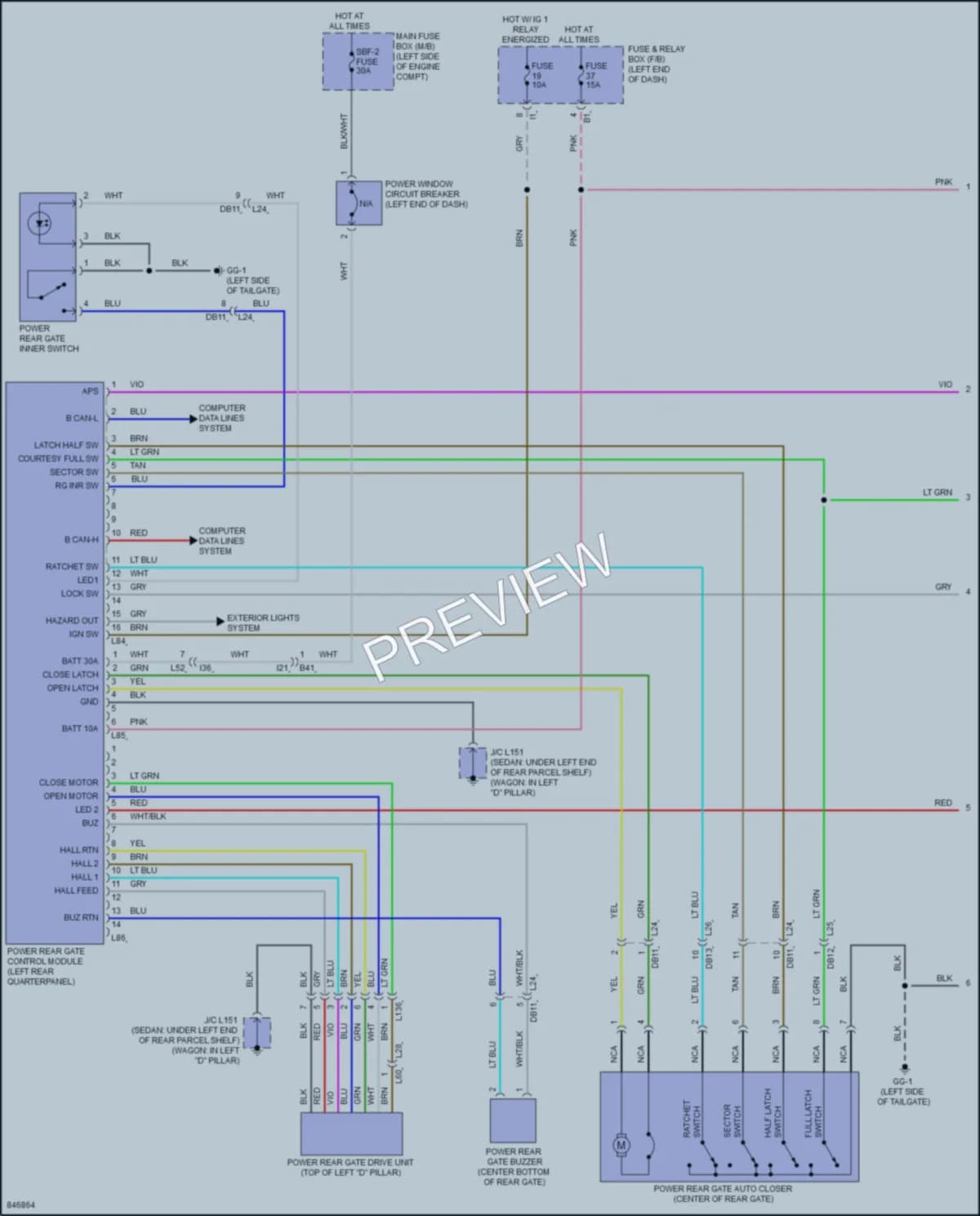 2023 Subaru Legacy Trunk Tailgate Fuel Door wiring diagram preview