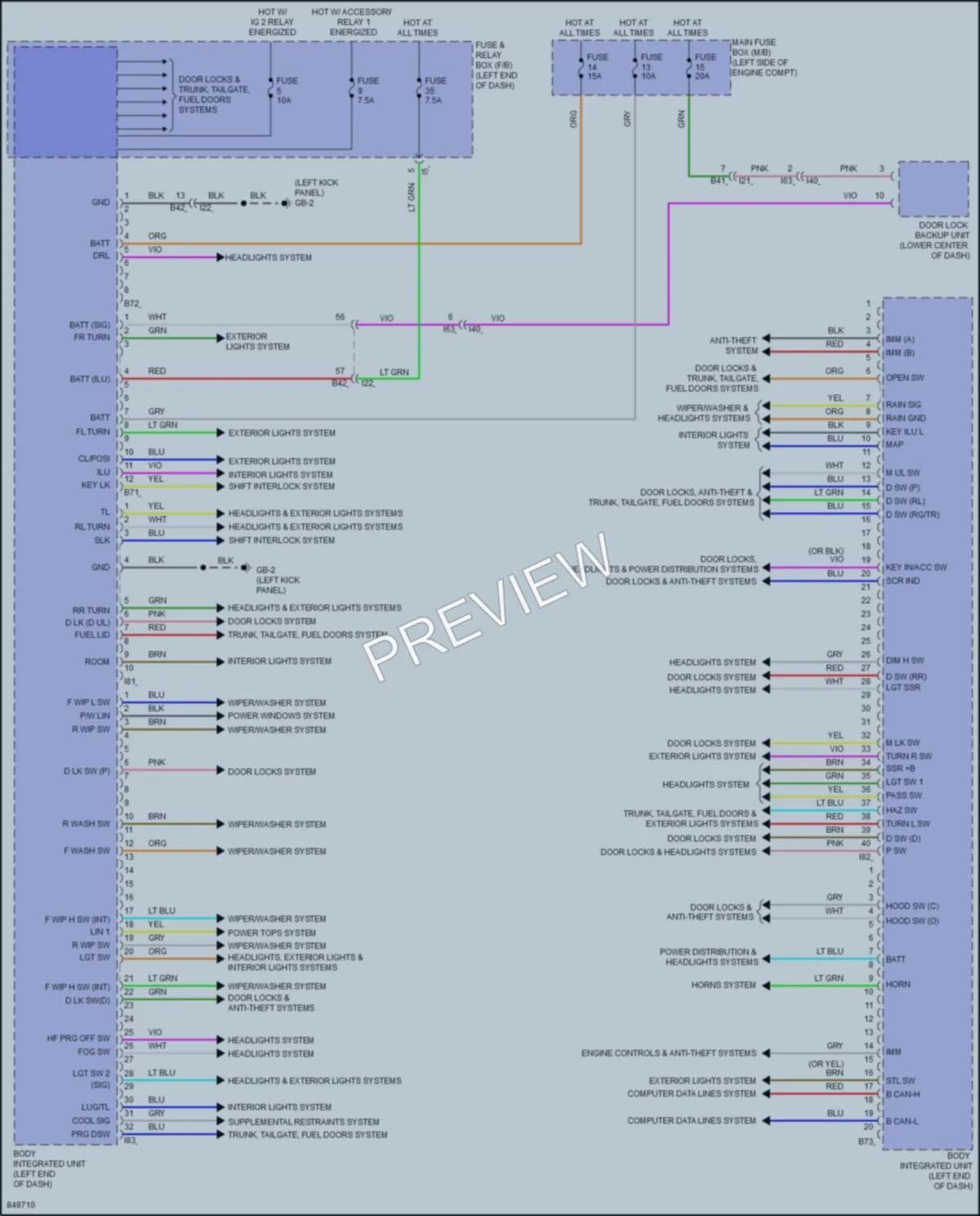 2023 Subaru Outback Body Control Modules wiring diagram preview
