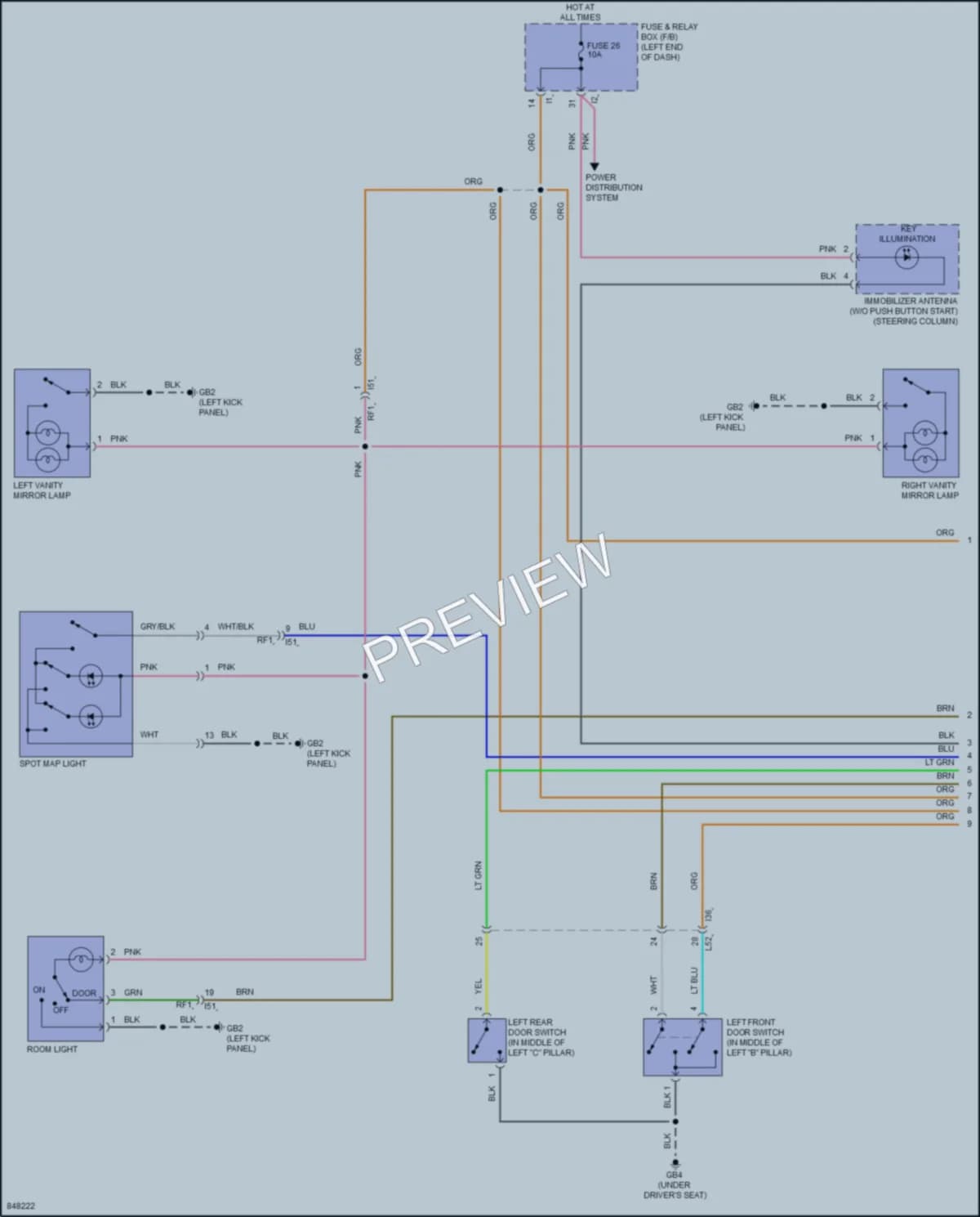 2023 Subaru Outback Interior Lights wiring diagram preview