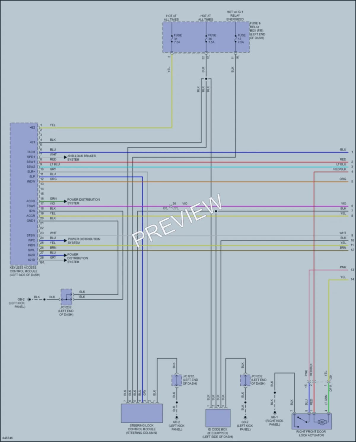 2023 Subaru Outback Power Door Locks wiring diagram preview