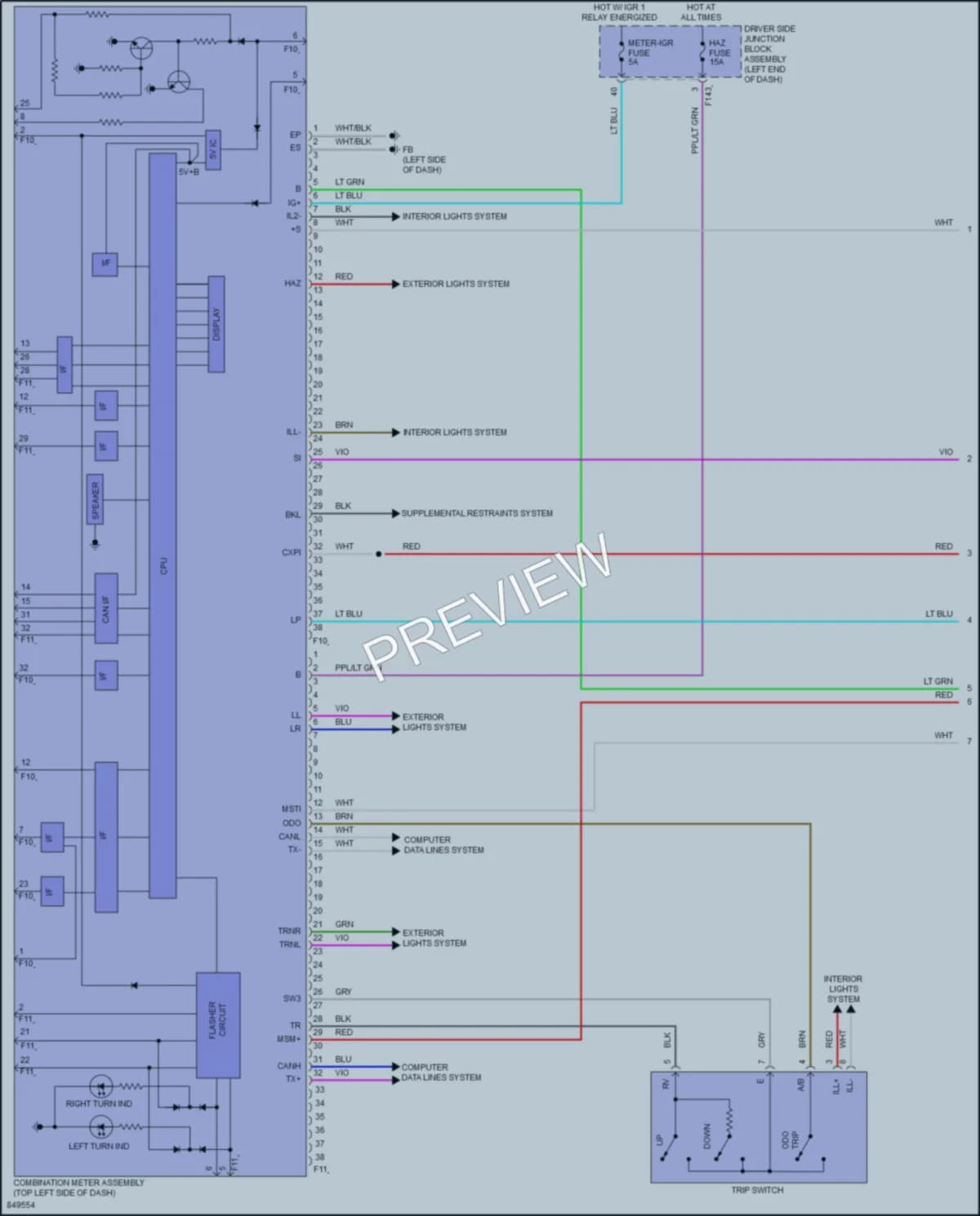 2023 Subaru Solterra Instrument Cluster wiring diagram preview