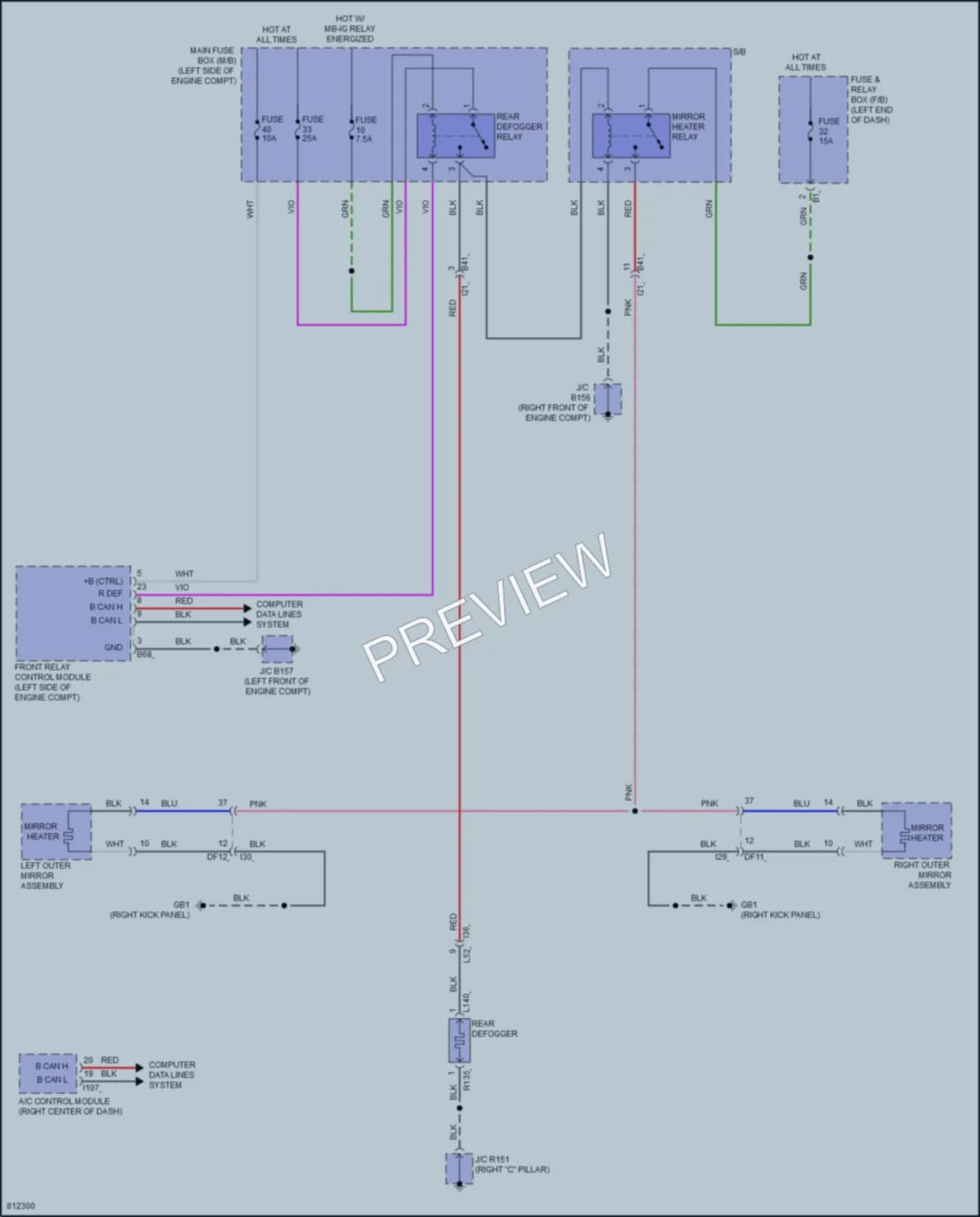 2023 Subaru WRX Defoggers wiring diagram preview