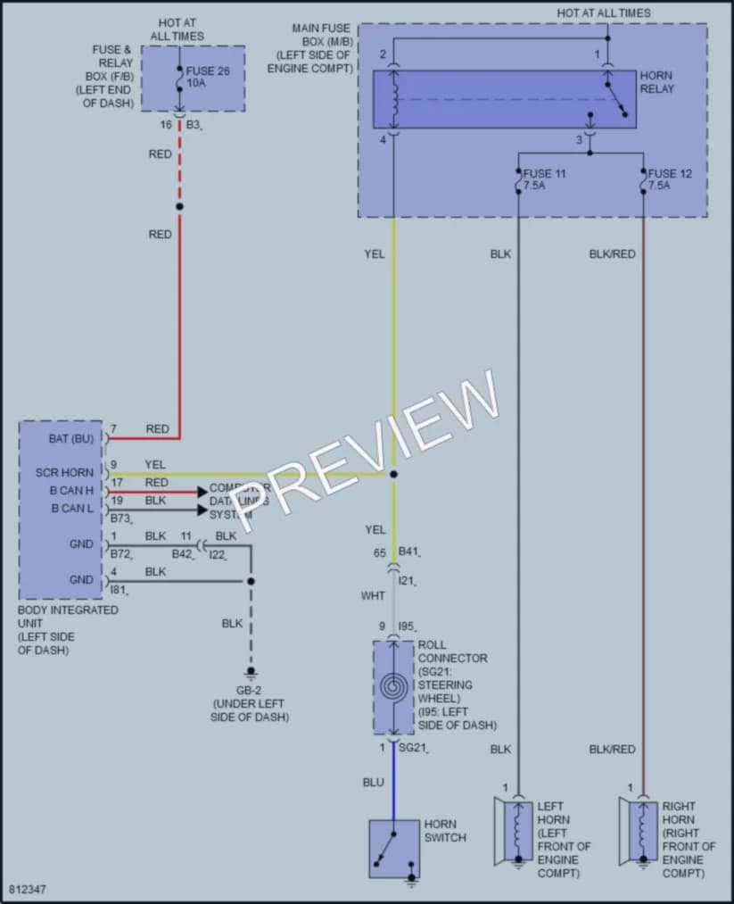 2023 Subaru WRX Horn wiring diagram preview