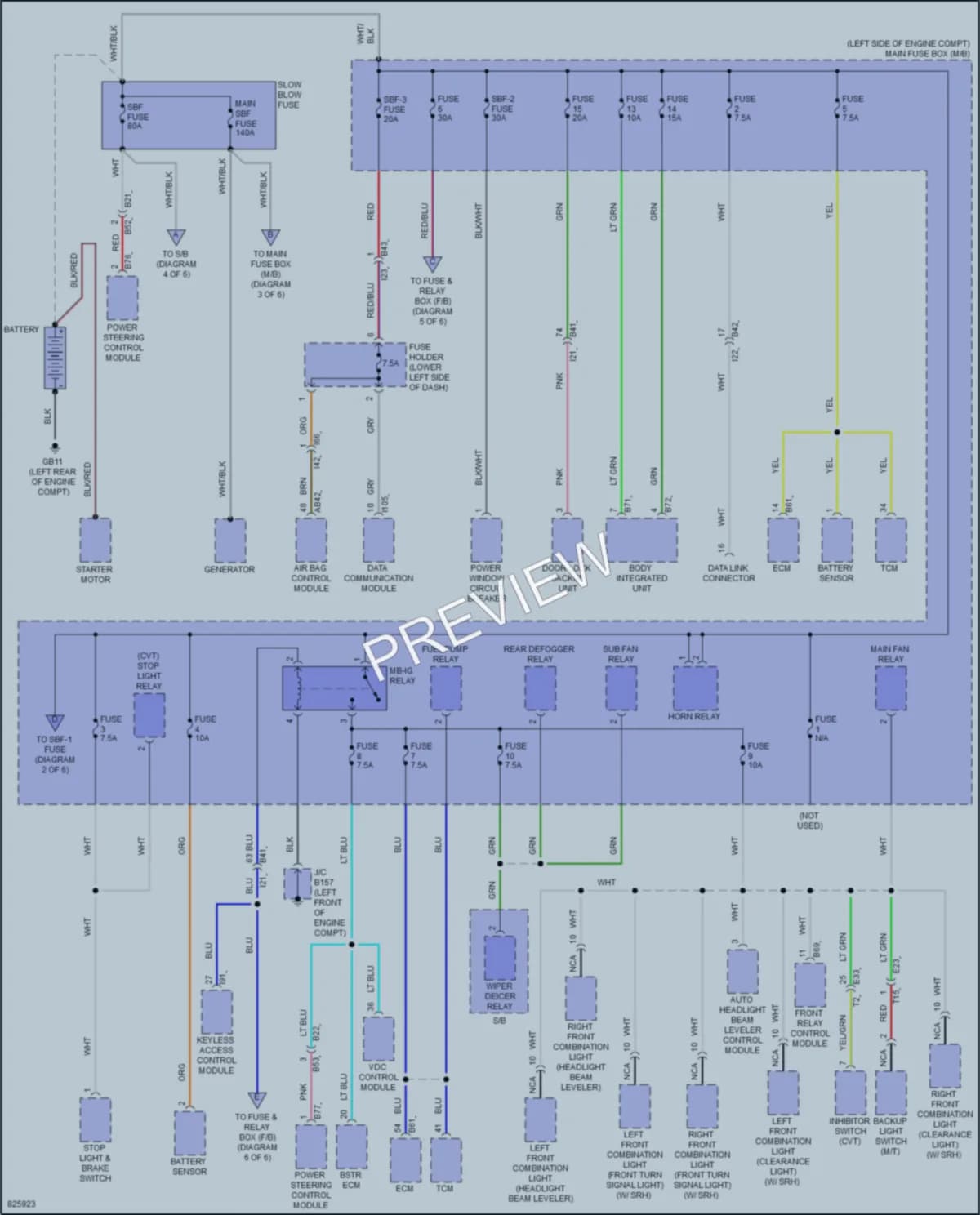 2023 Subaru WRX Power Distribution wiring diagram preview