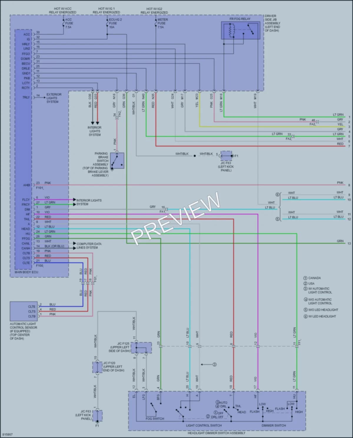 2023 Toyota 4Runner Headlights wiring diagram preview