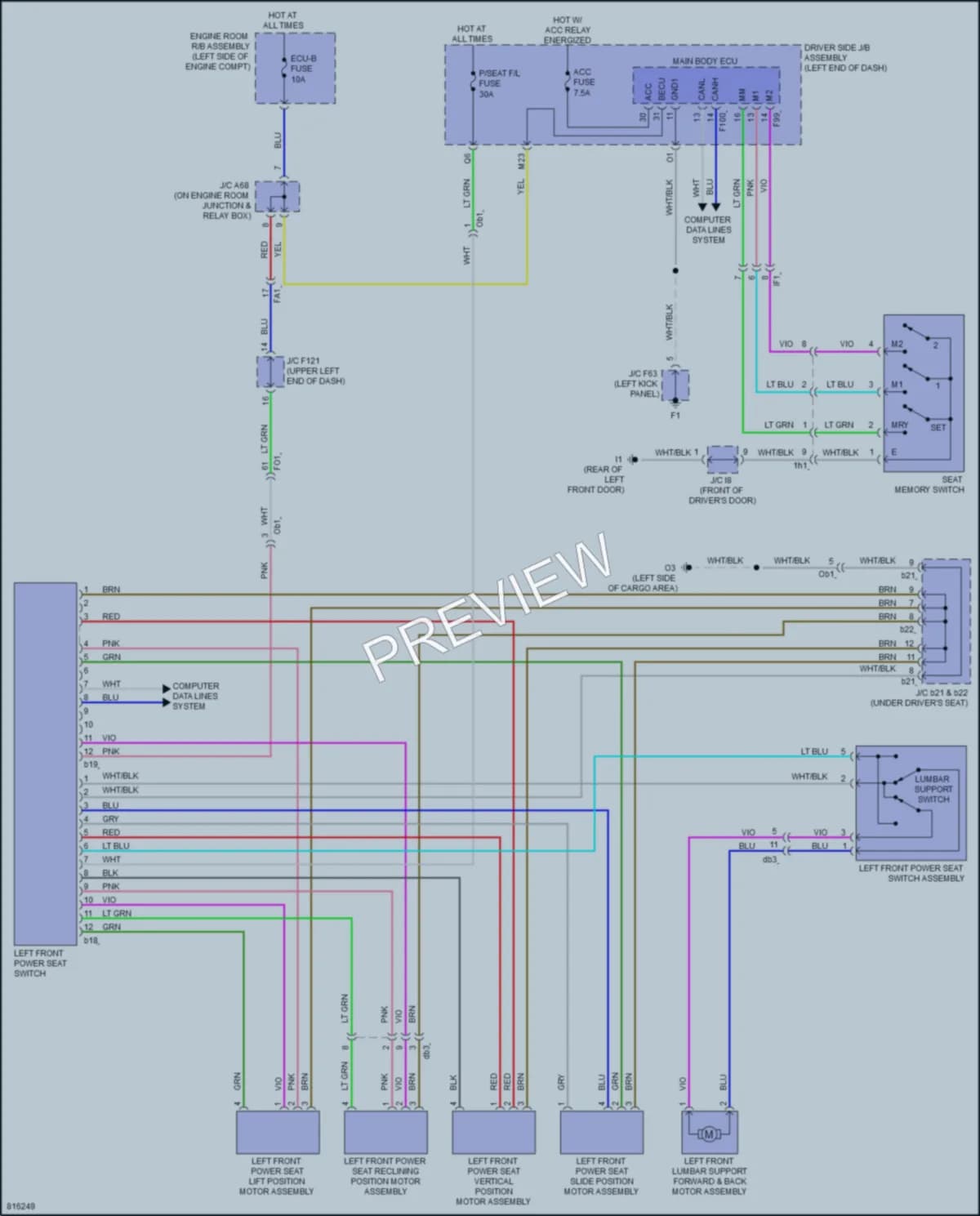 2023 Toyota 4Runner Memory Systems wiring diagram preview