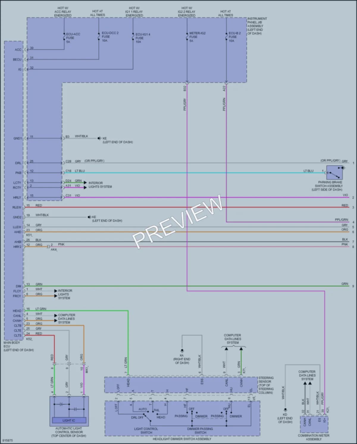 2023 Toyota Camry Headlights wiring diagram preview