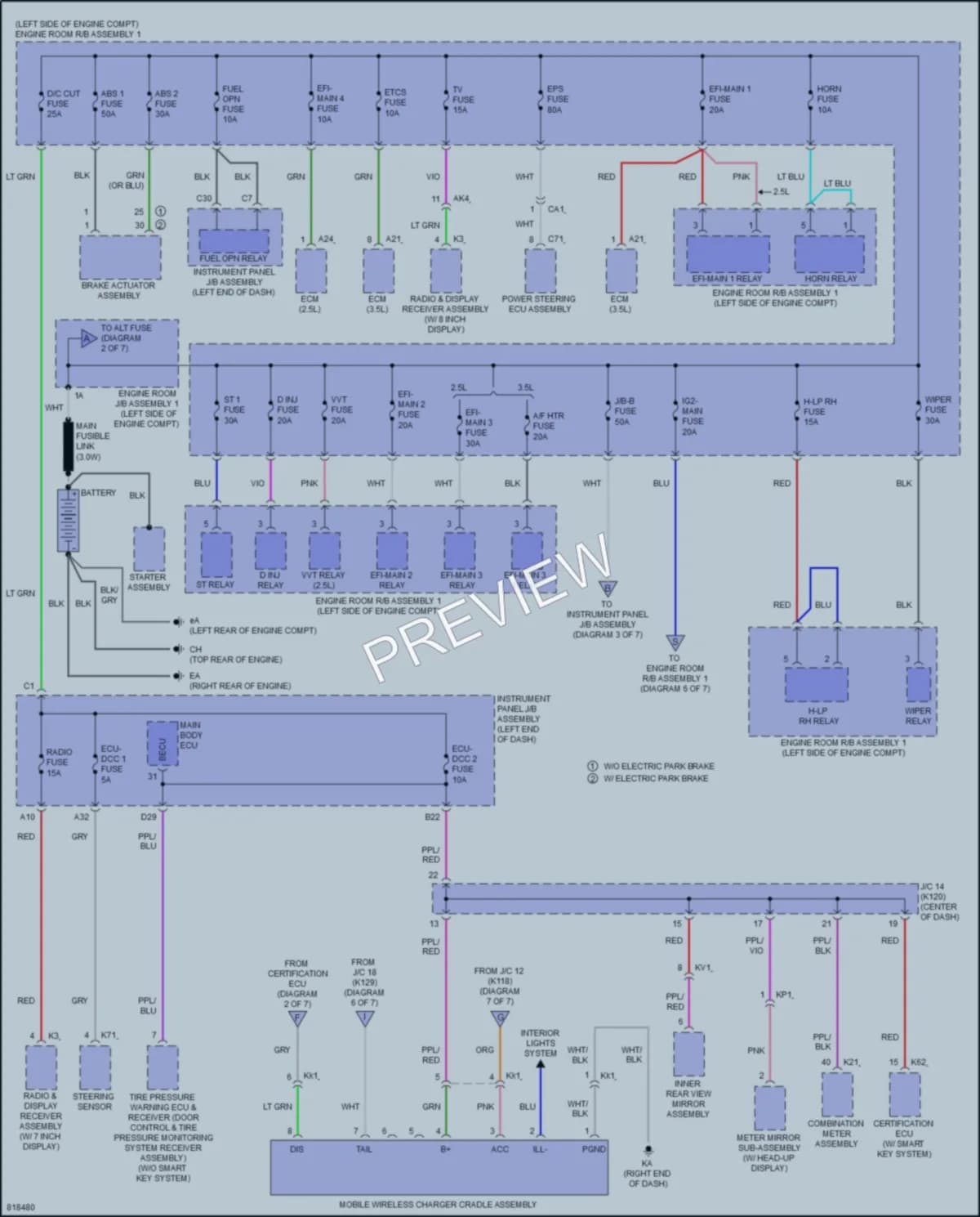 2023 Toyota Camry Power Distribution wiring diagram preview