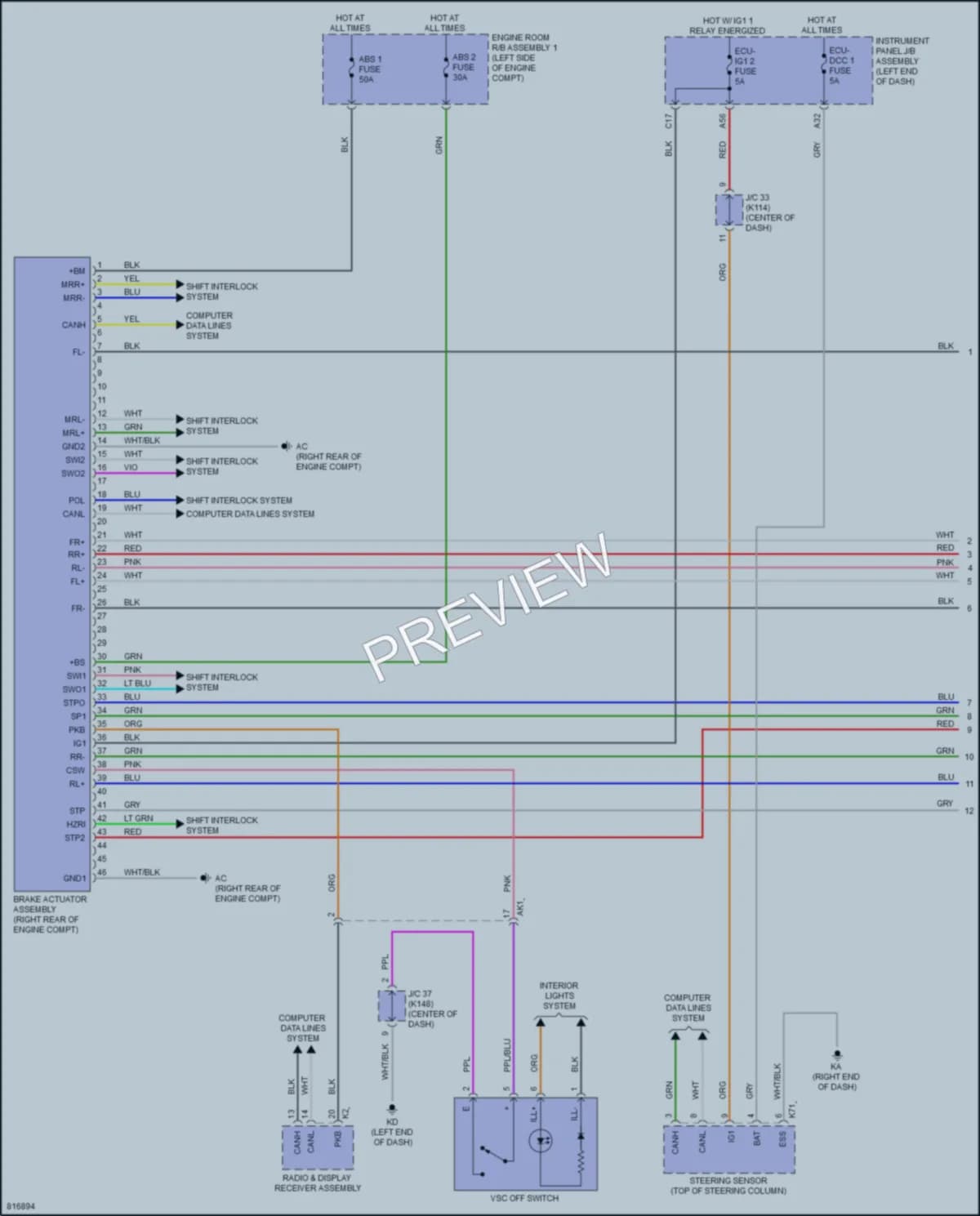 2023 Toyota CamryHybrid Anti Lock Brakes wiring diagram preview