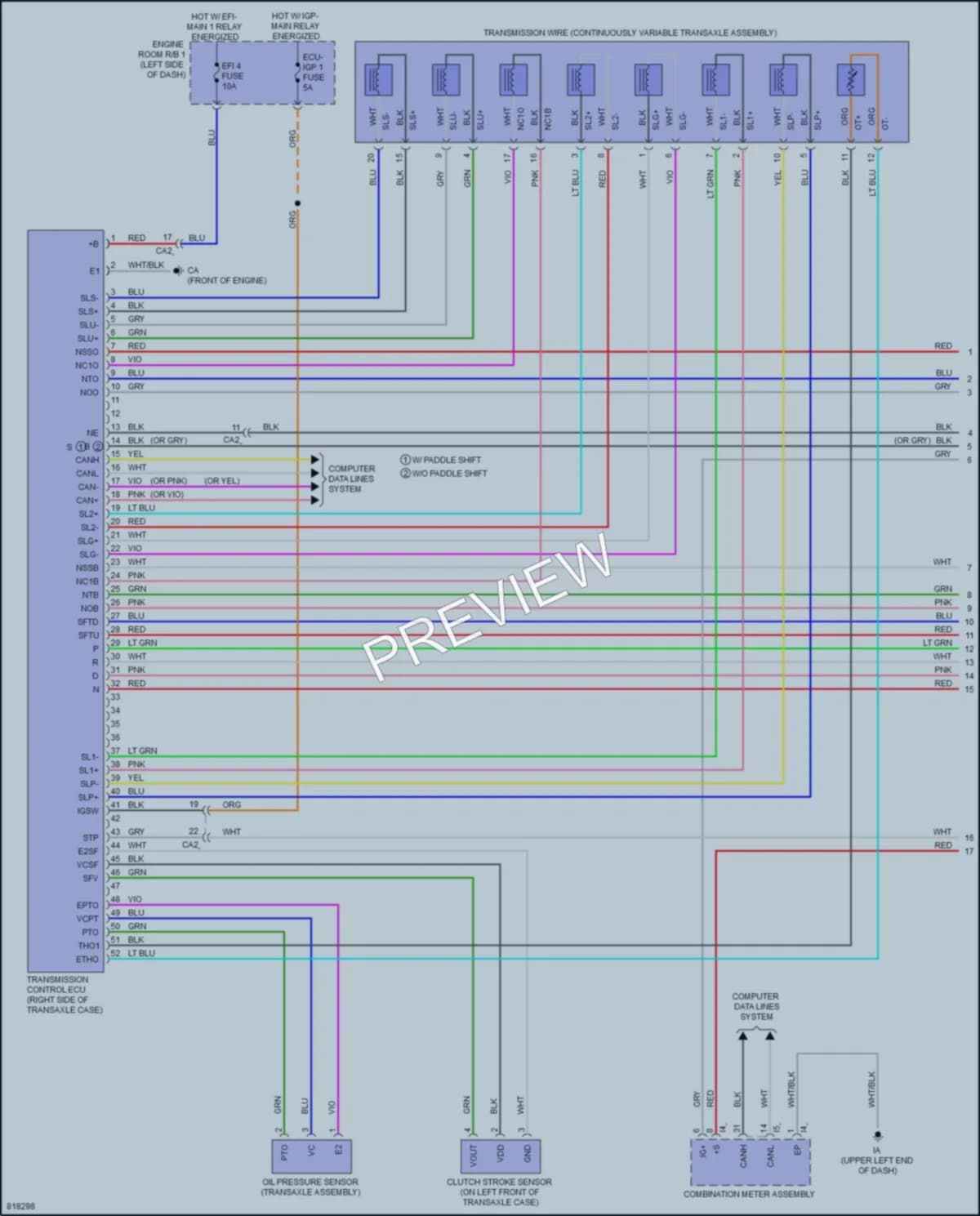 2023 Toyota Corolla Transmission wiring diagram preview