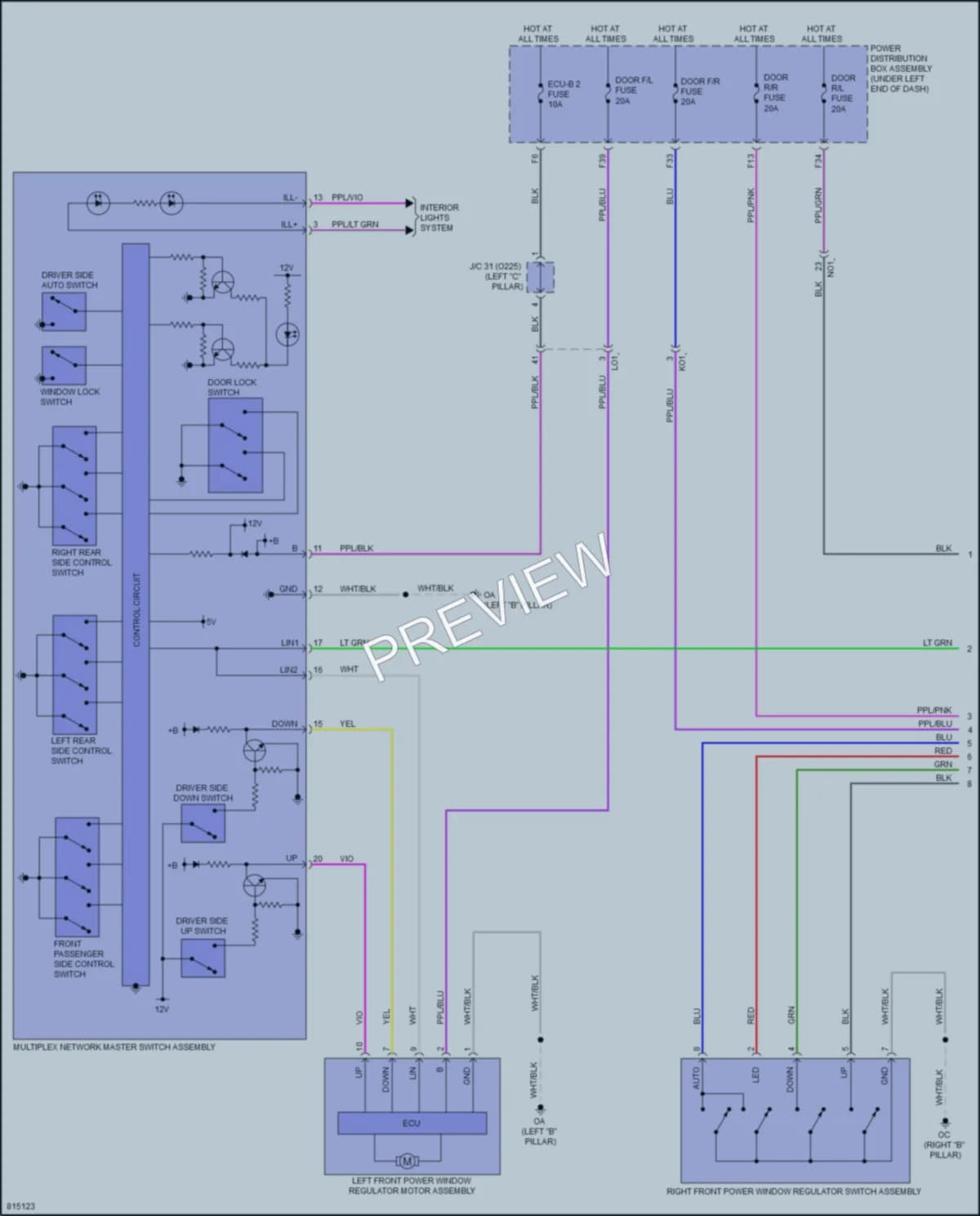 2023 Toyota CorollaCross Power Windows wiring diagram preview