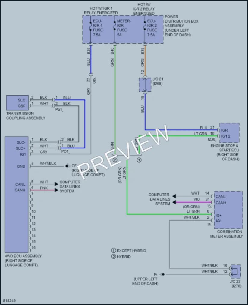 2023 Toyota CorollaCross Transmission wiring diagram preview