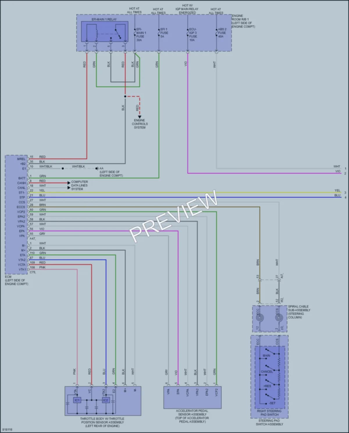 2023 Toyota CorollaCrossHybrid Cruise Control wiring diagram preview