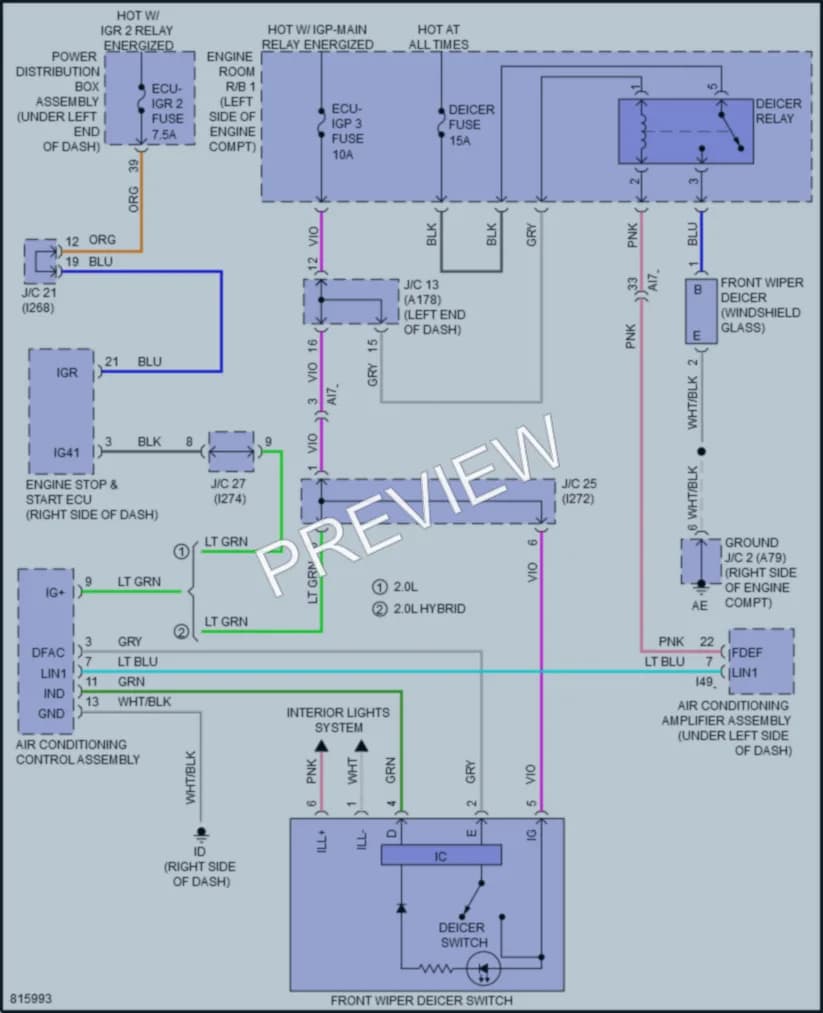 2023 Toyota CorollaCrossHybrid Defoggers wiring diagram preview