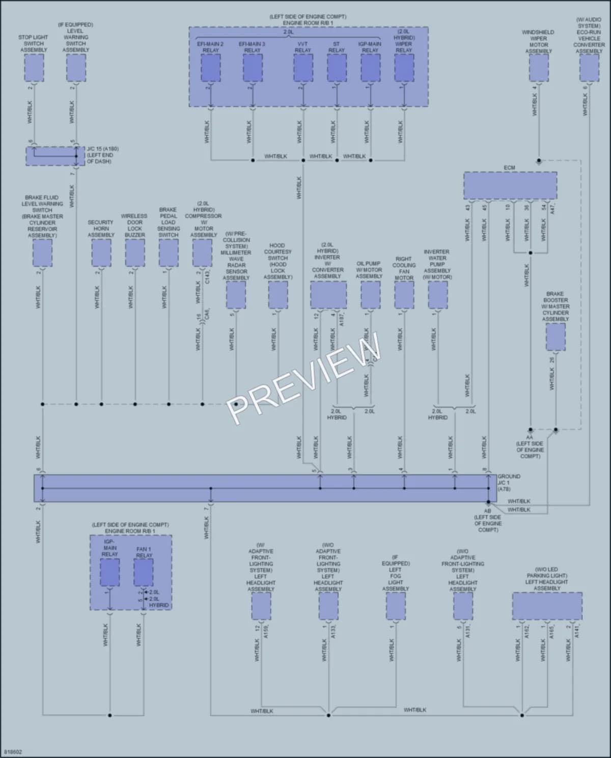 2023 Toyota CorollaCrossHybrid Ground Distribution wiring diagram preview