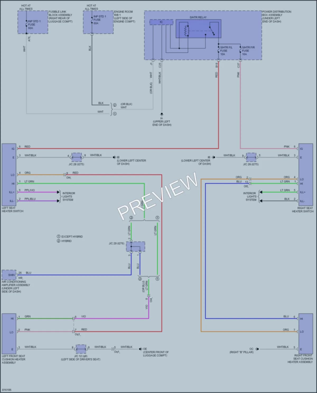 2023 Toyota CorollaCrossHybrid Power Seats wiring diagram preview