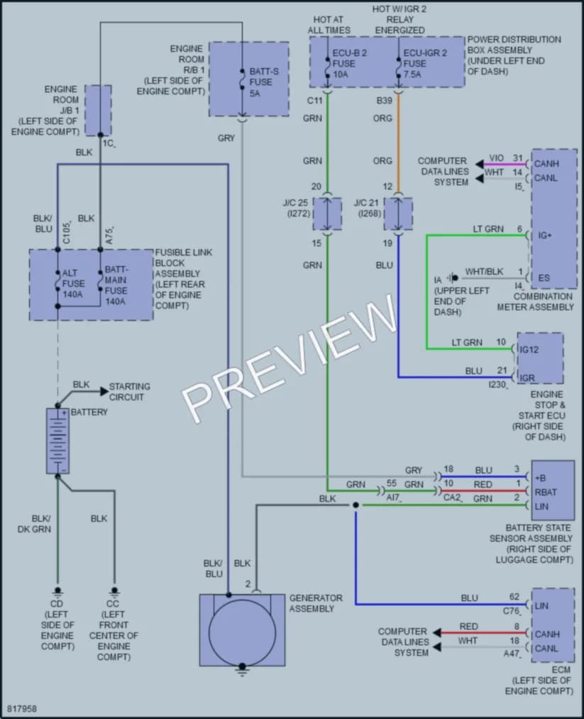 2023 Toyota CorollaCrossHybrid Starting Charging wiring diagram preview