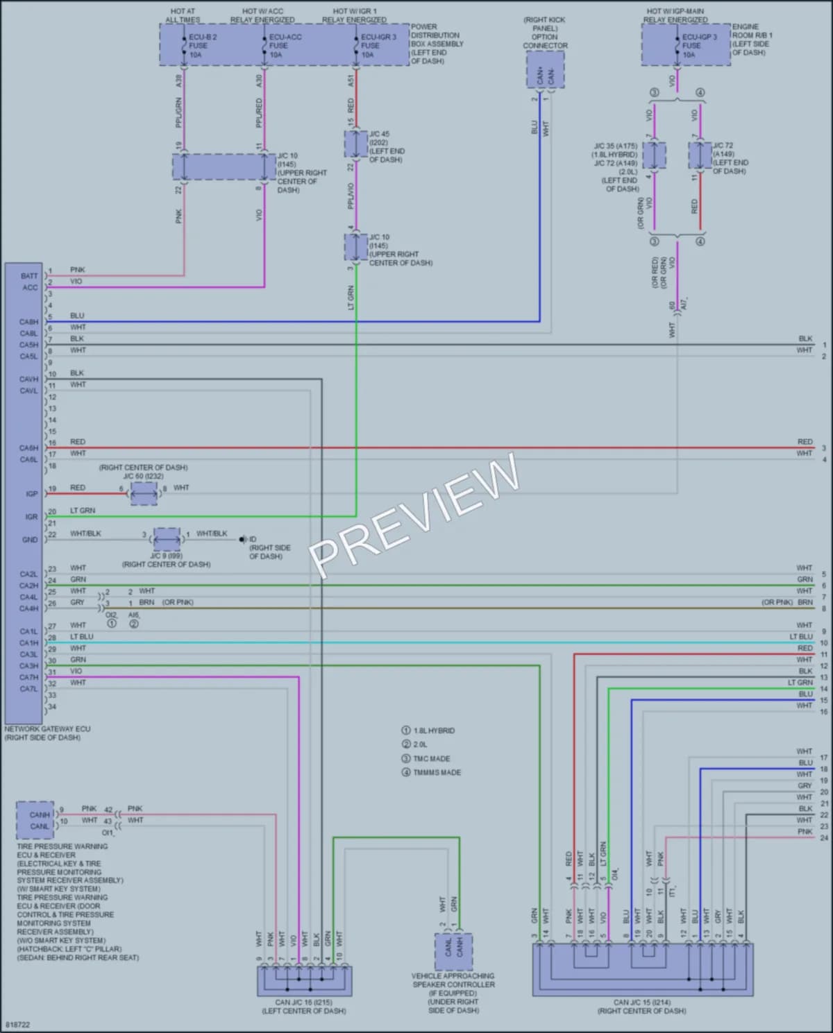 2023 Toyota CorollaHybrid Computer Data Lines wiring diagram preview