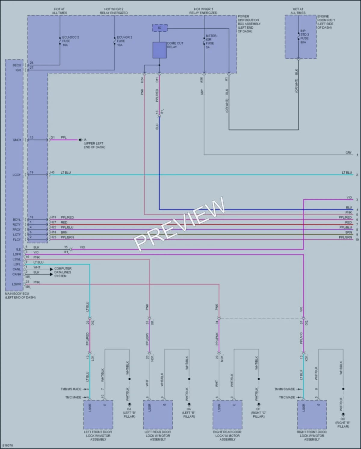 2023 Toyota CorollaHybrid Interior Lights wiring diagram preview
