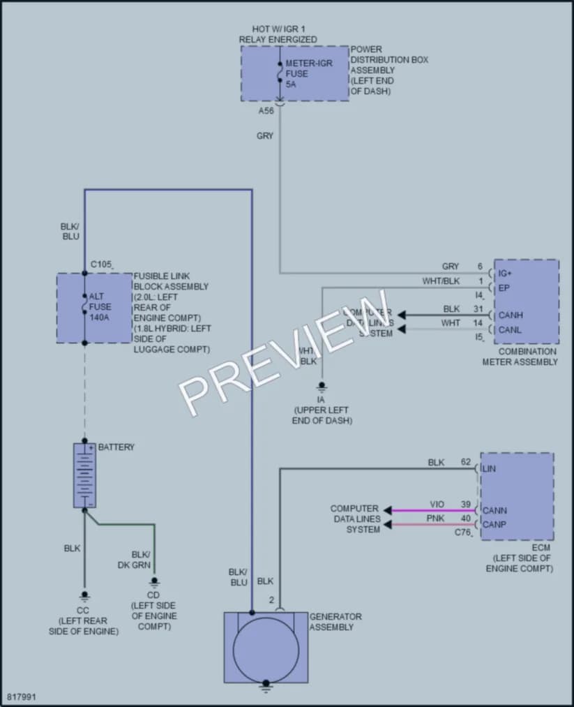 2023 Toyota CorollaHybrid Starting Charging wiring diagram preview