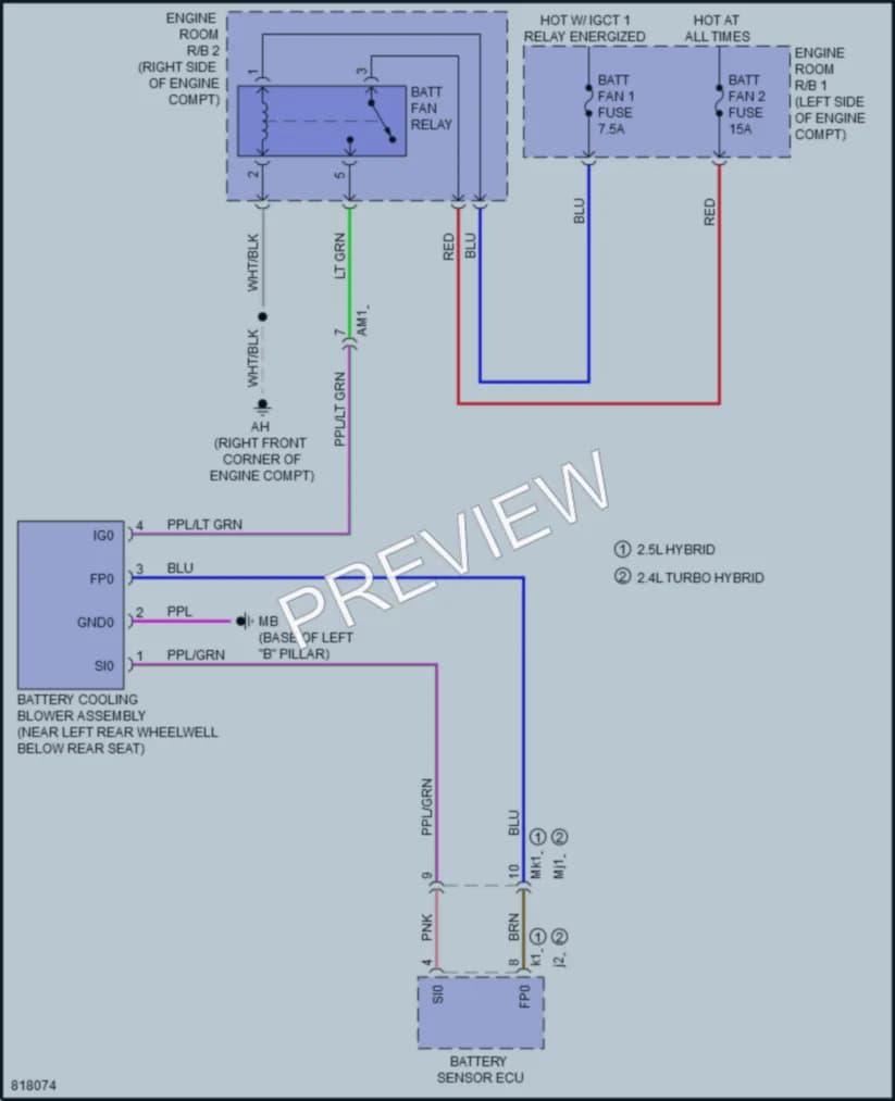2023 Toyota CrownHybrid Cooling Fan wiring diagram preview