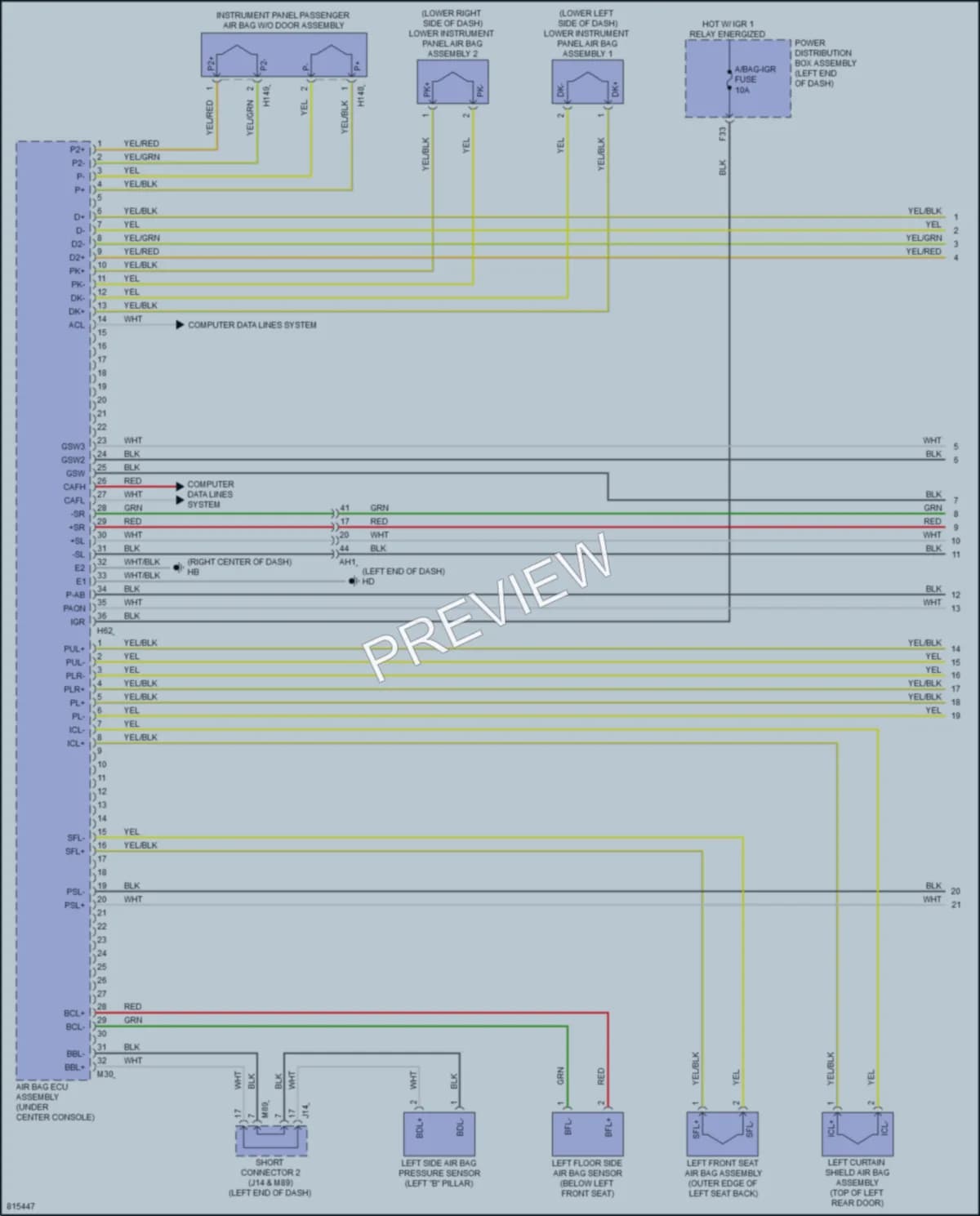 2023 Toyota CrownHybrid Supplemental Restraints wiring diagram preview