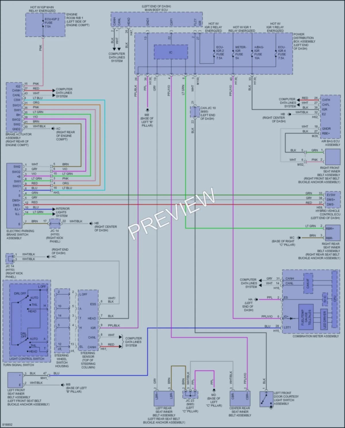 2023 Toyota CrownHybrid Warning Systems wiring diagram preview