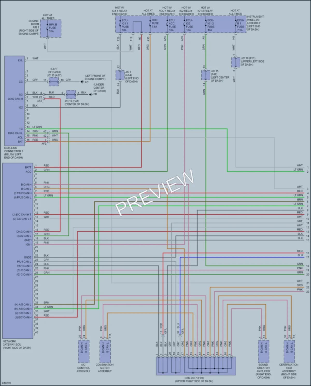 2023 Toyota GR86 Computer Data Lines wiring diagram preview