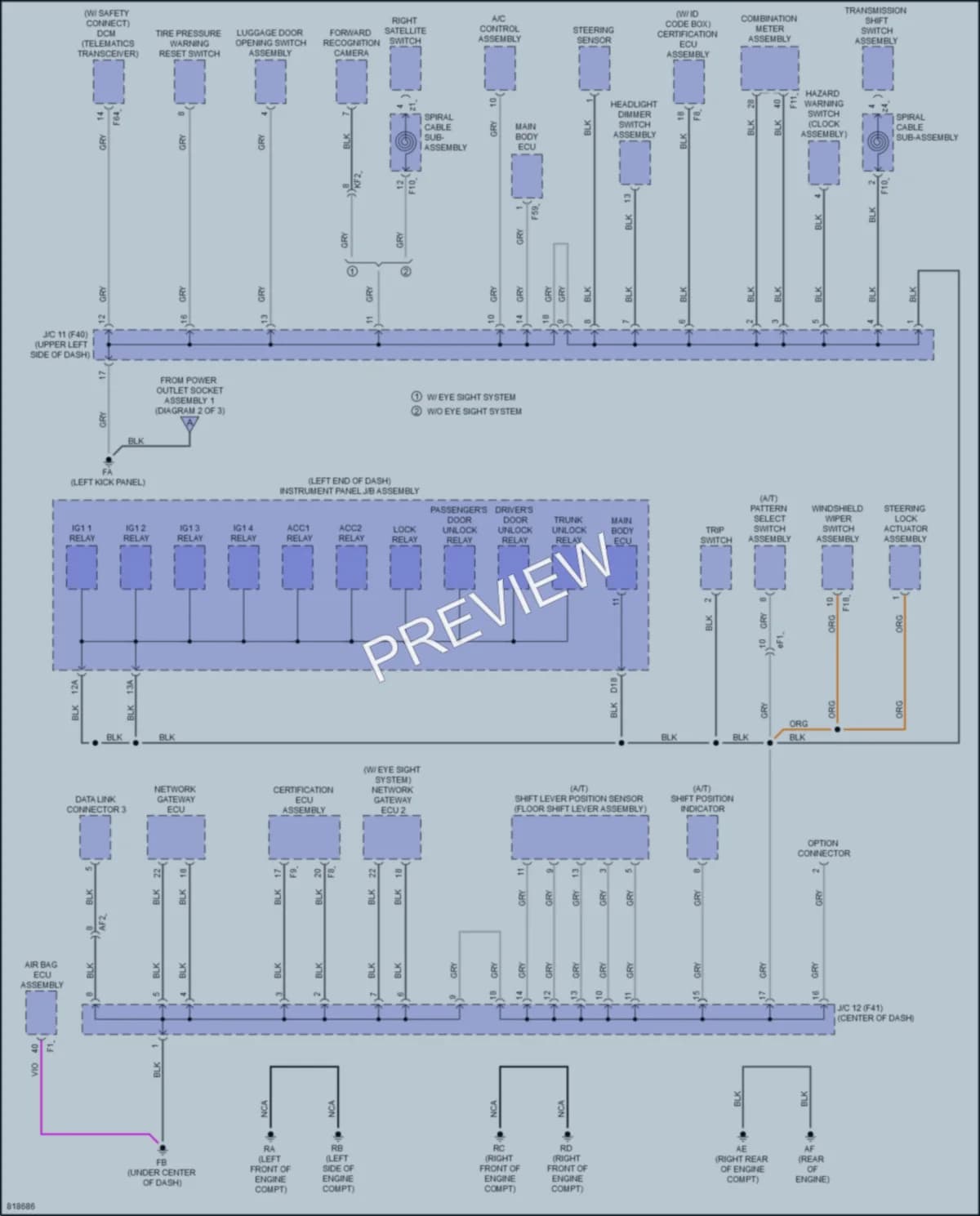 2023 Toyota GR86 Ground Distribution wiring diagram preview