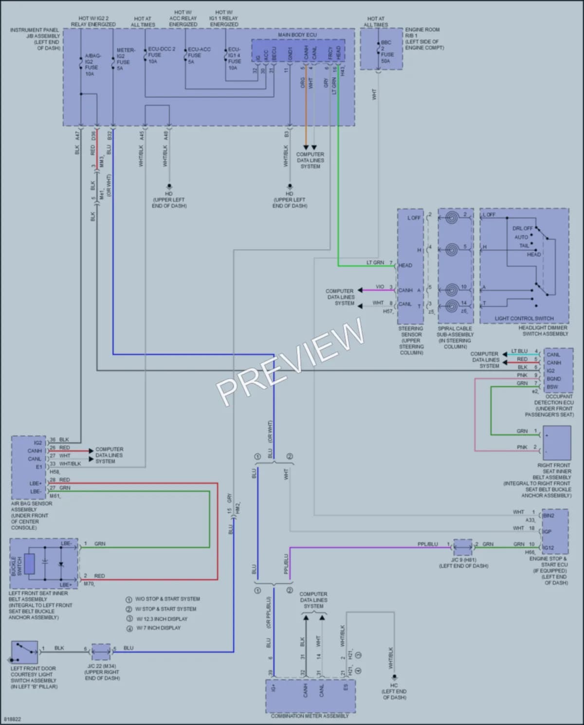 2023 Toyota Highlander Warning Systems wiring diagram preview