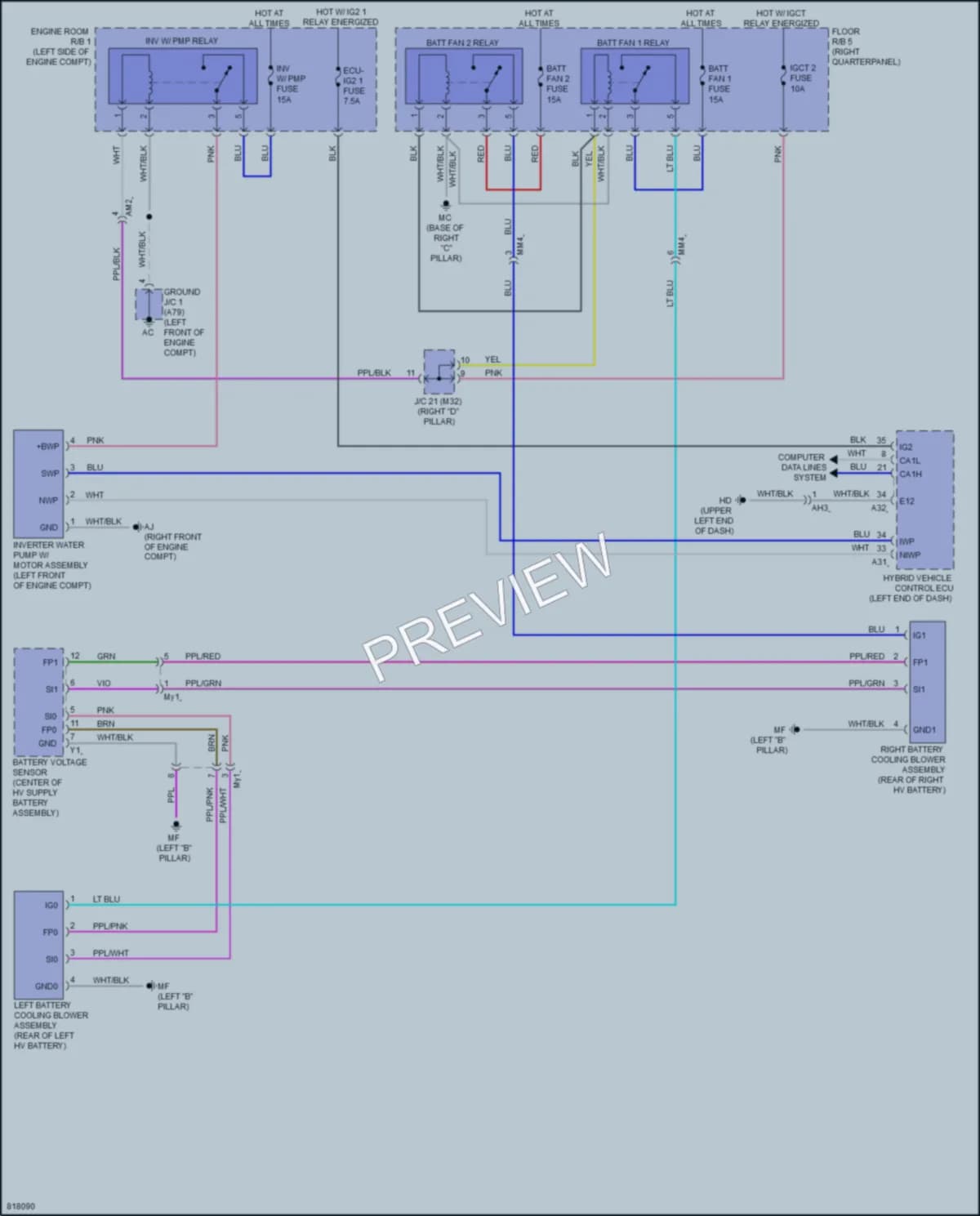 2023 Toyota HighlanderHybrid Cooling Fan wiring diagram preview
