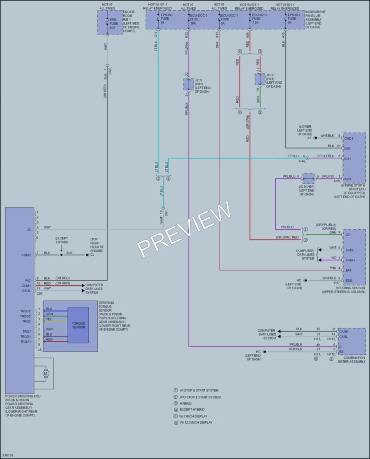 2023 Toyota HighlanderHybrid Electronic Power Steering wiring diagram preview
