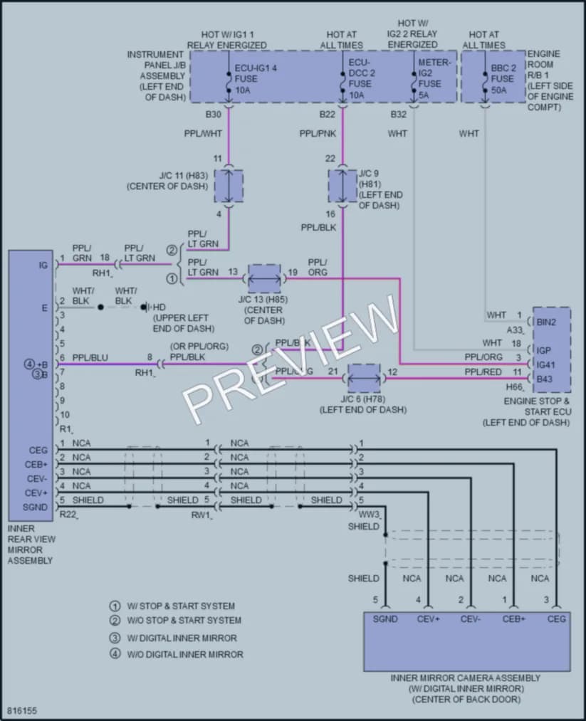 2023 Toyota HighlanderHybrid Power Mirrors wiring diagram preview