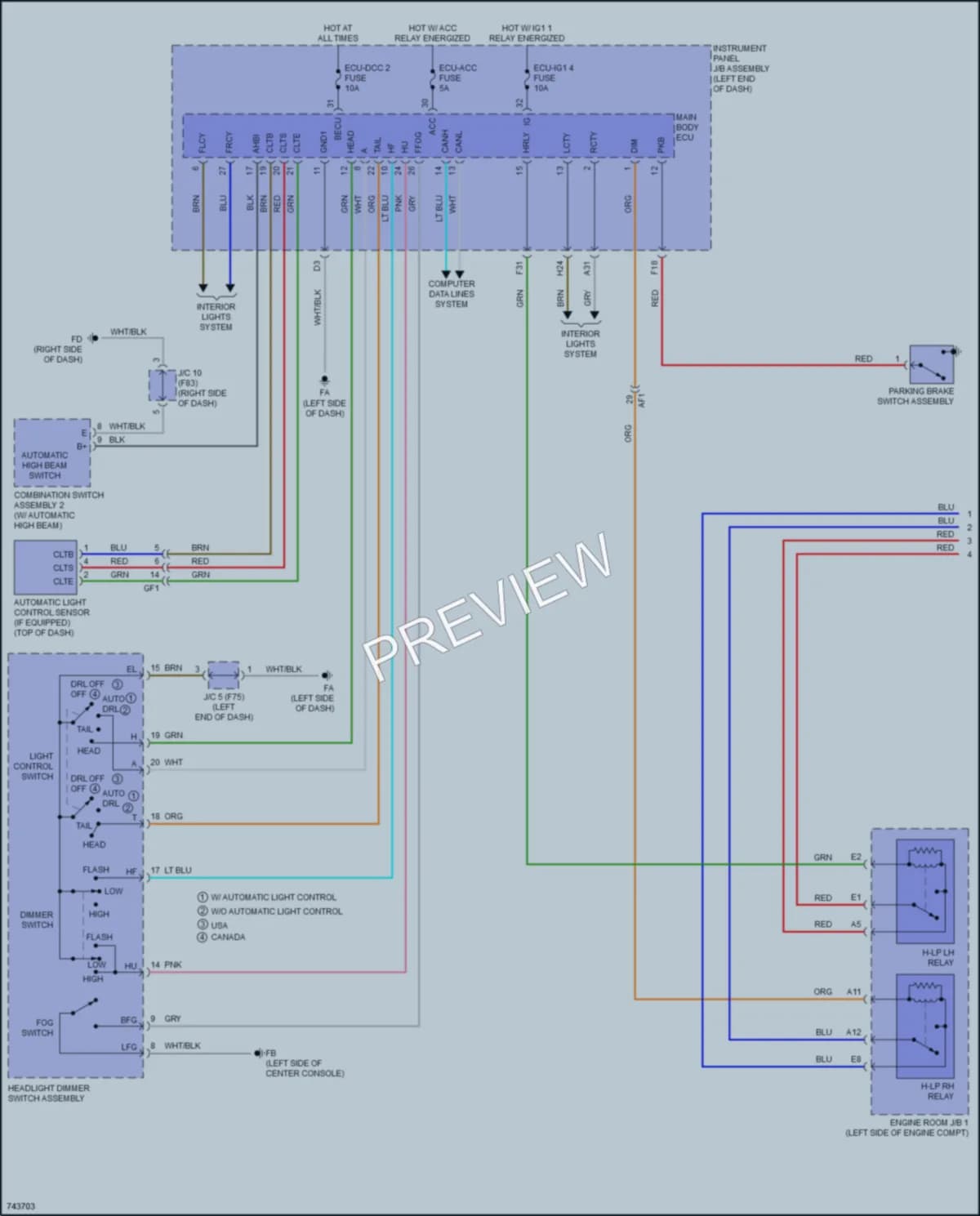 2023 Toyota Prius Headlights wiring diagram preview