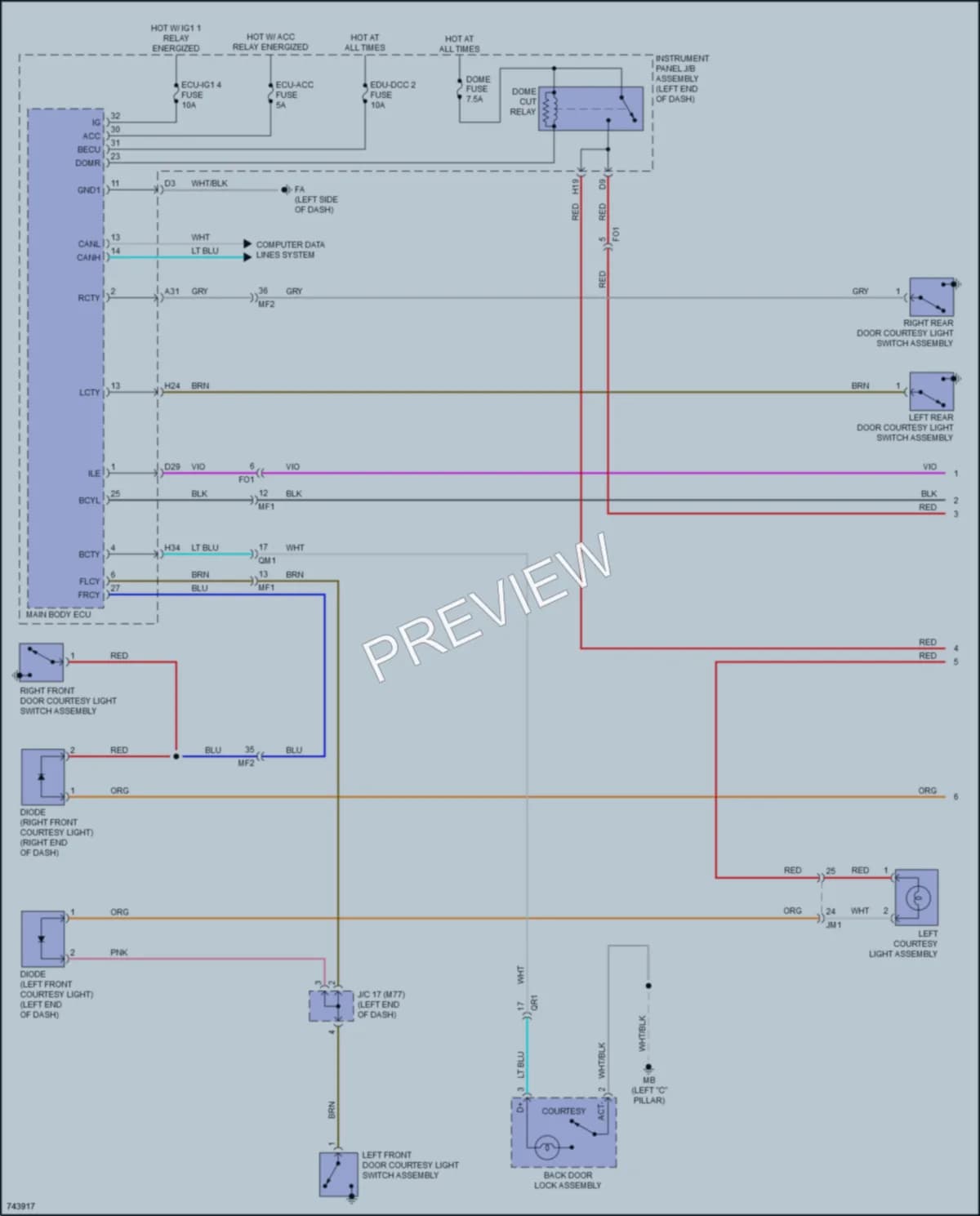 2023 Toyota Prius Interior Lights wiring diagram preview