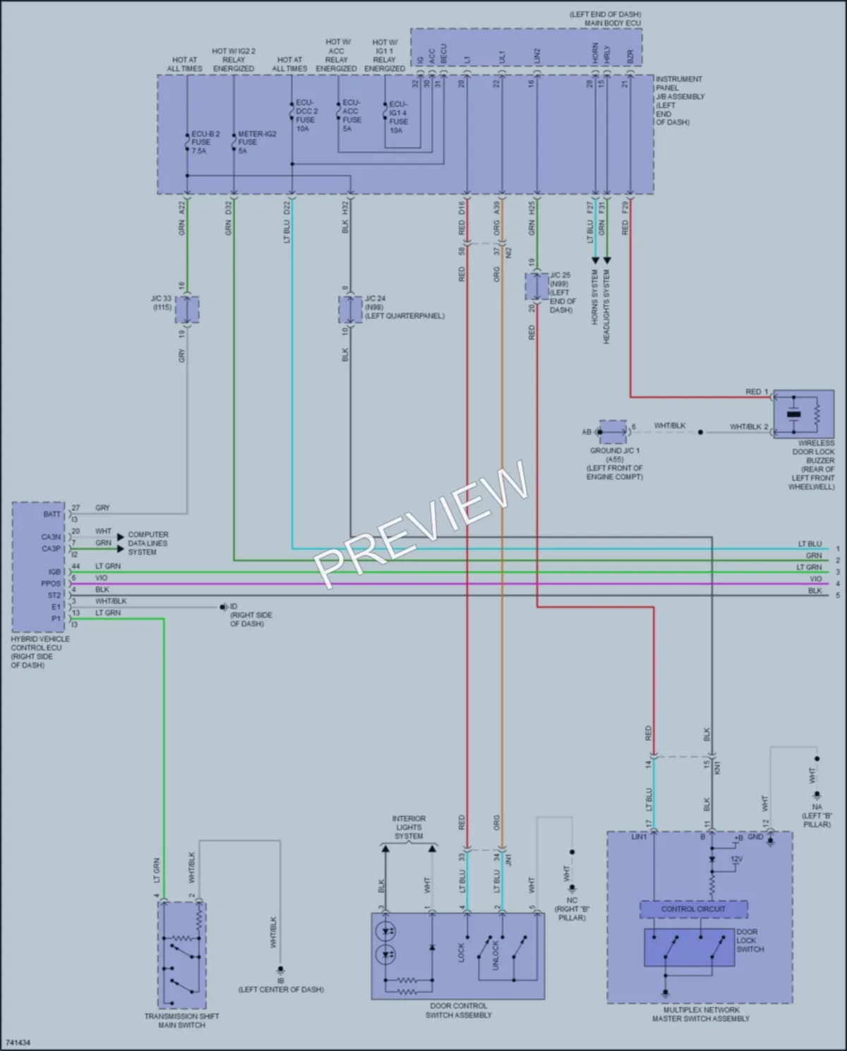 2023 Toyota PriusPrime Anti Theft wiring diagram preview