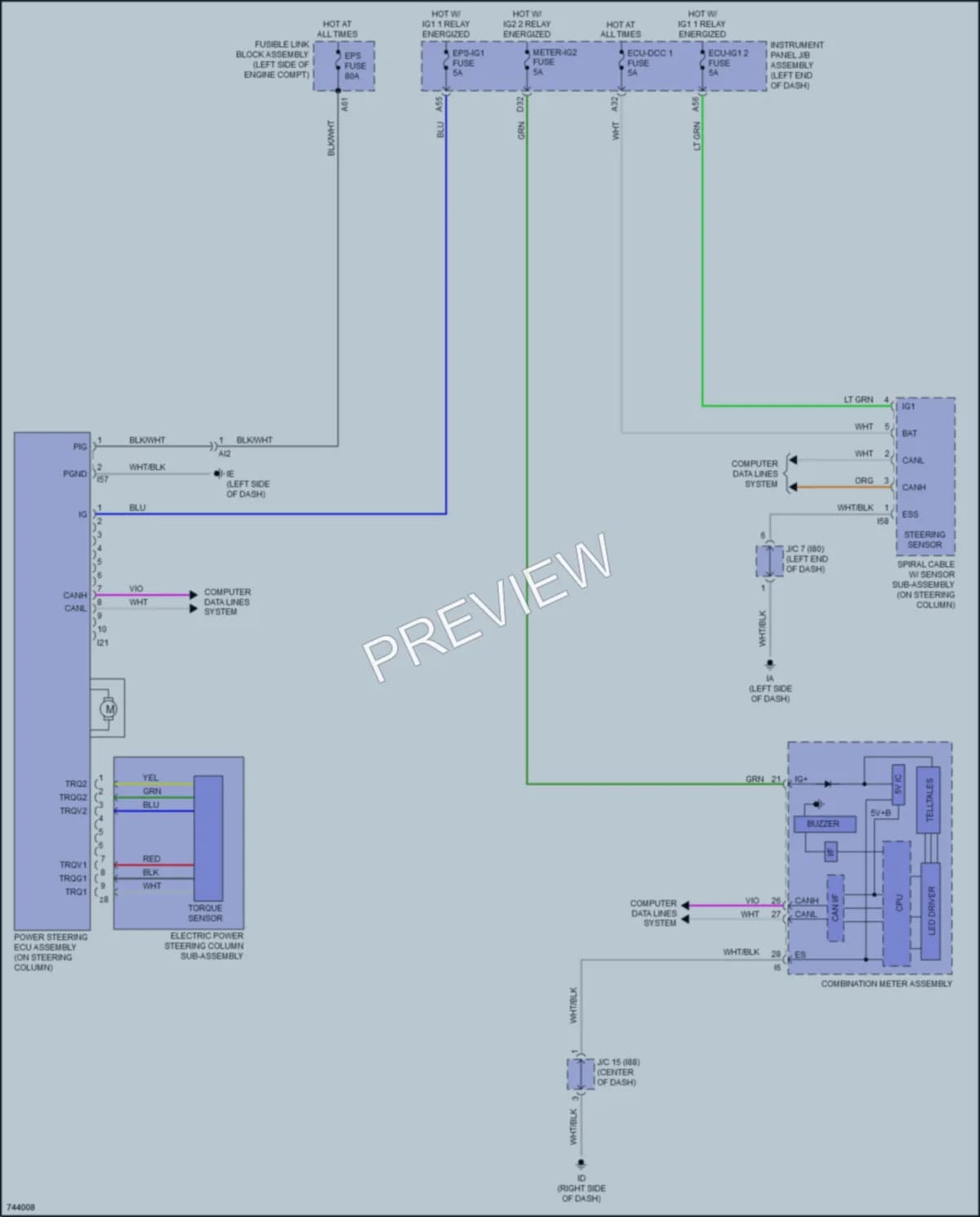 2023 Toyota PriusPrime Electronic Power Steering wiring diagram preview