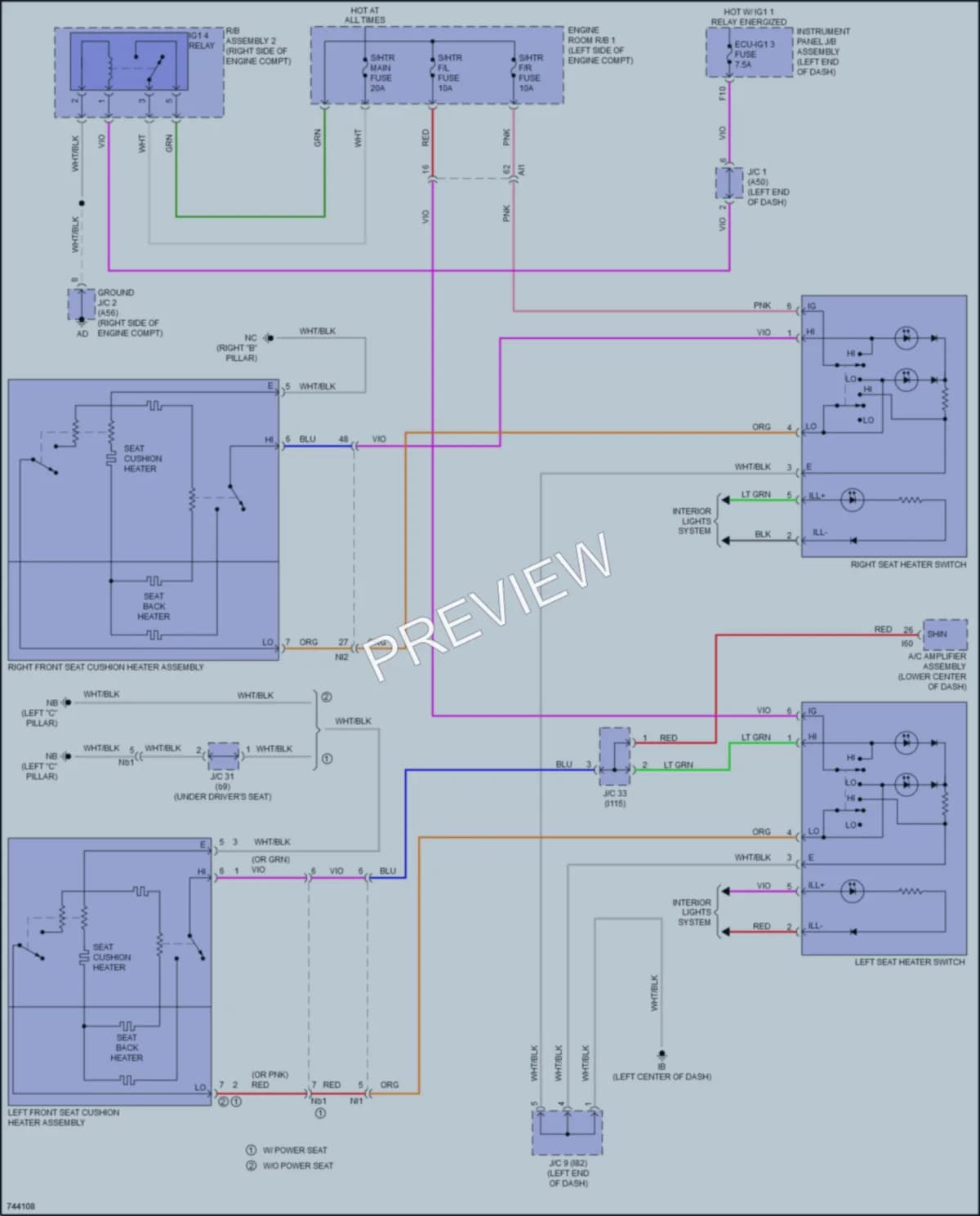 2023 Toyota PriusPrime Power Seats wiring diagram preview