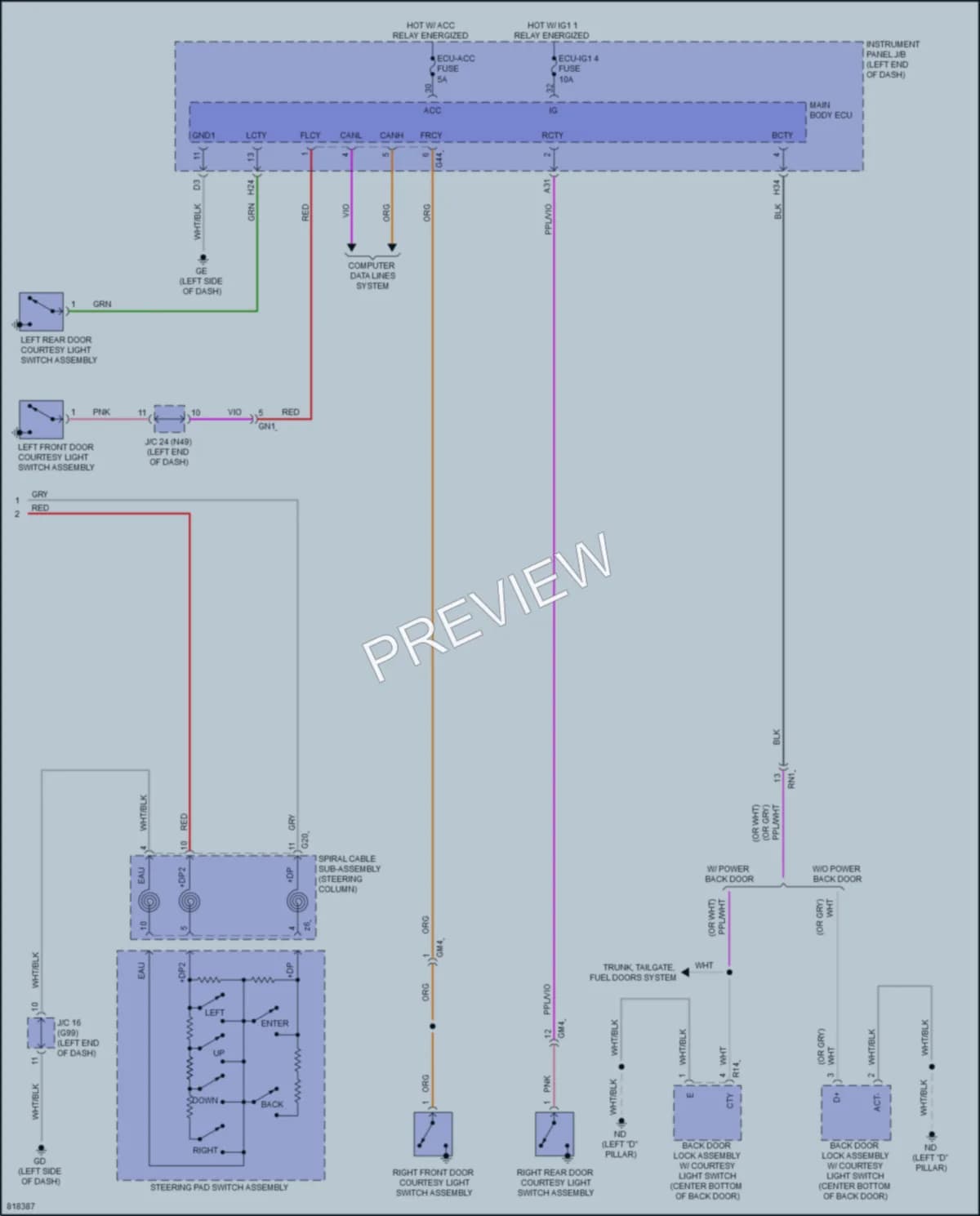 2023 Toyota RAV4 Instrument Cluster wiring diagram preview