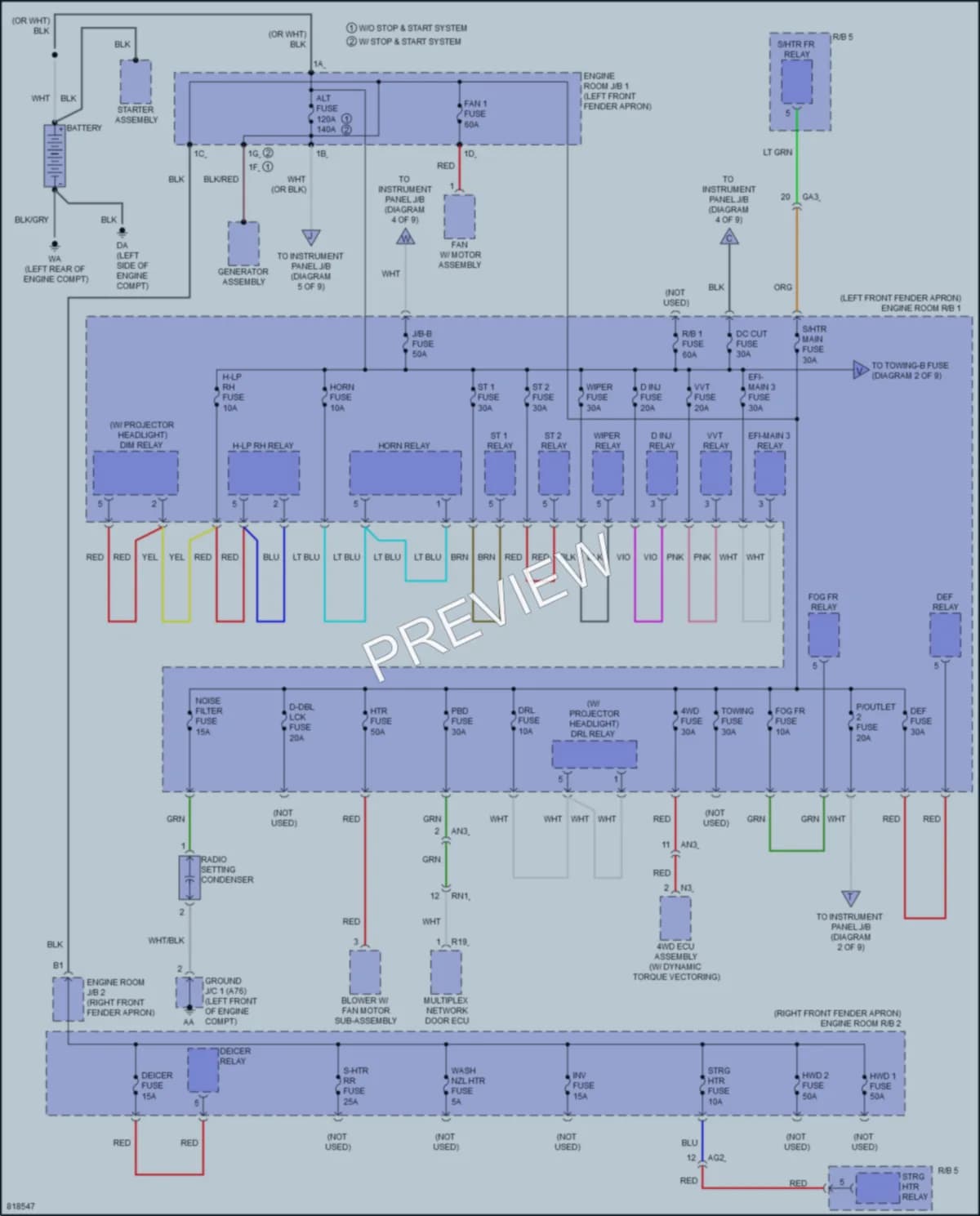 2023 Toyota RAV4 Power Distribution wiring diagram preview